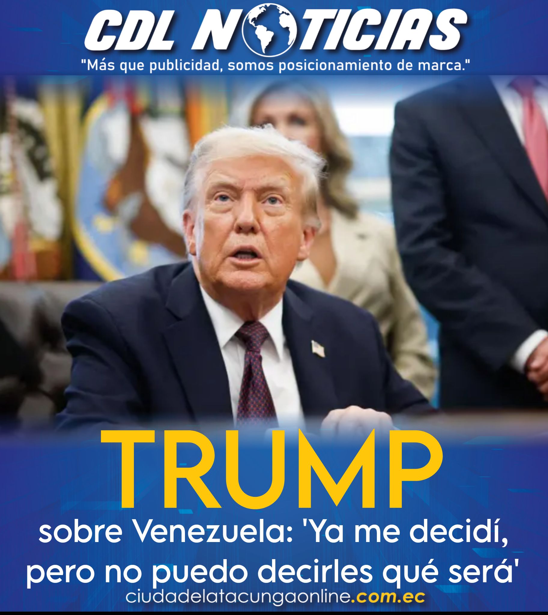 Trump sobre Venezuela: ‘Ya me decidí, pero no puedo decirles qué será’