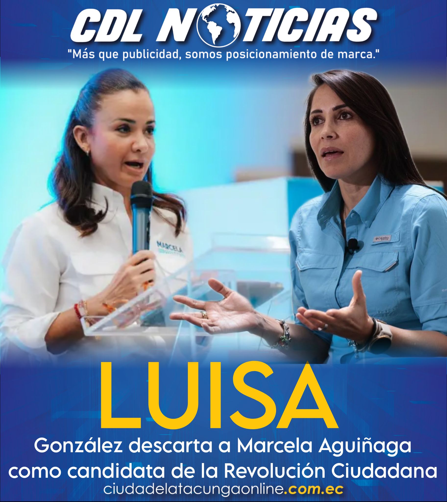 Luisa González descarta a Marcela Aguiñaga como candidata de la Revolución Ciudadana