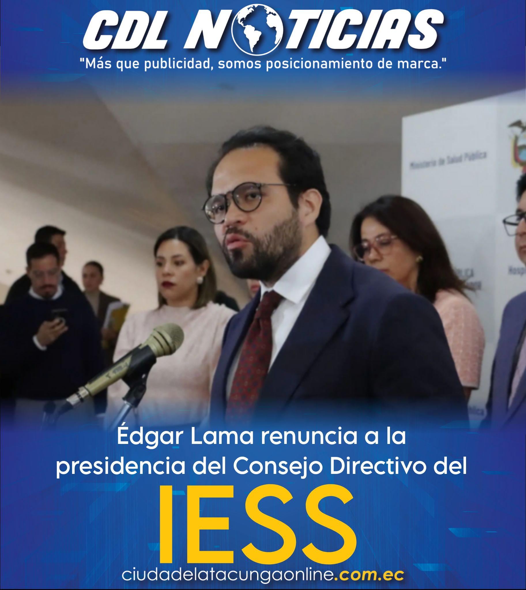 Édgar Lama renuncia a la presidencia del Consejo Directivo del IESS