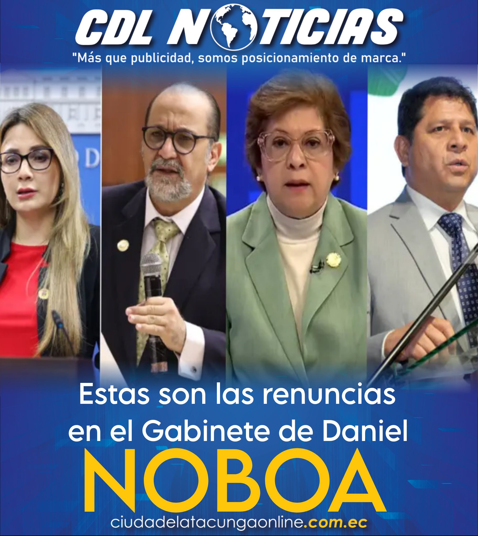 Estas son las renuncias en el Gabinete de Daniel Noboa
