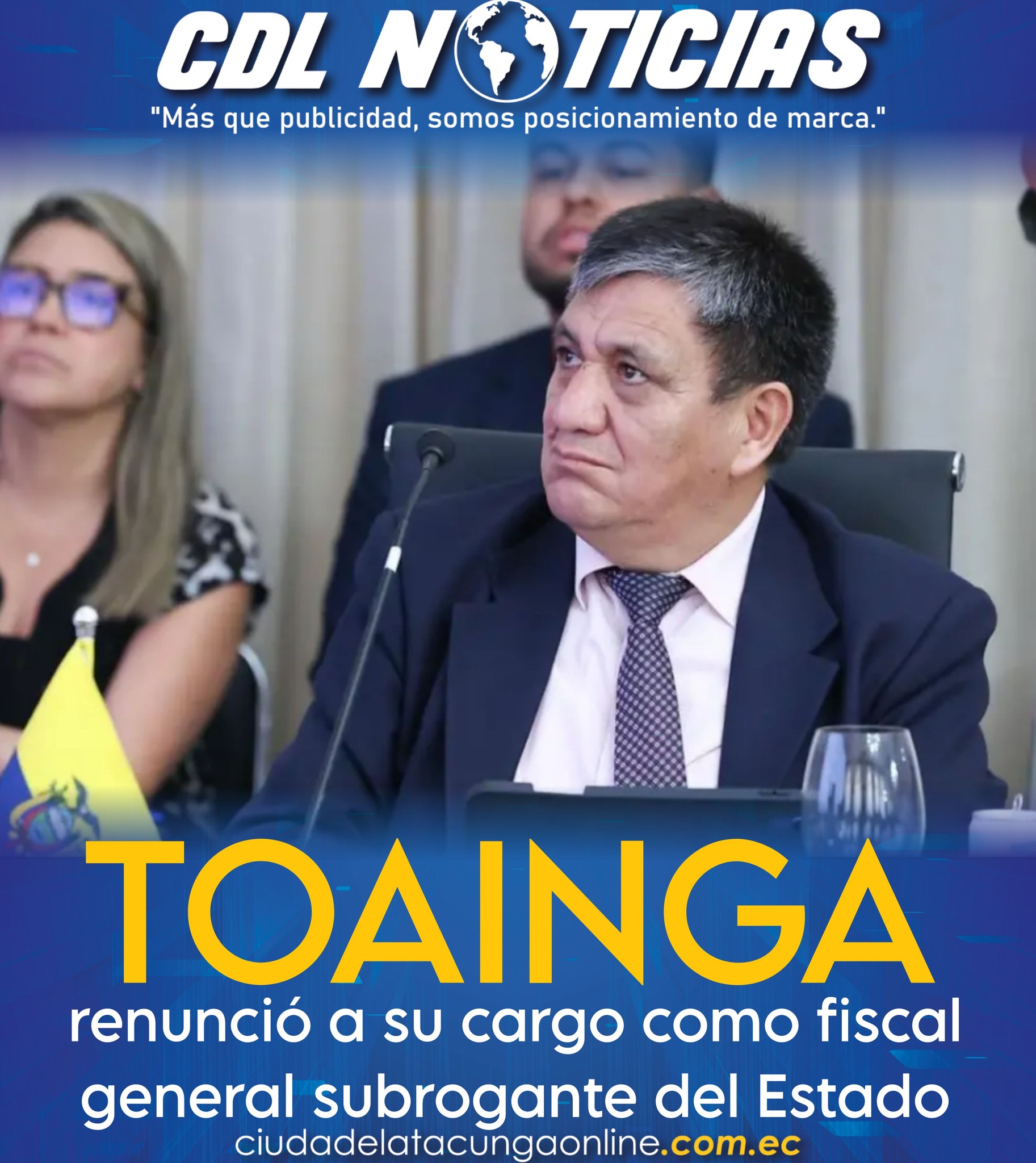 Wilson Toainga renunció a su cargo como fiscal general subrogante del Estado