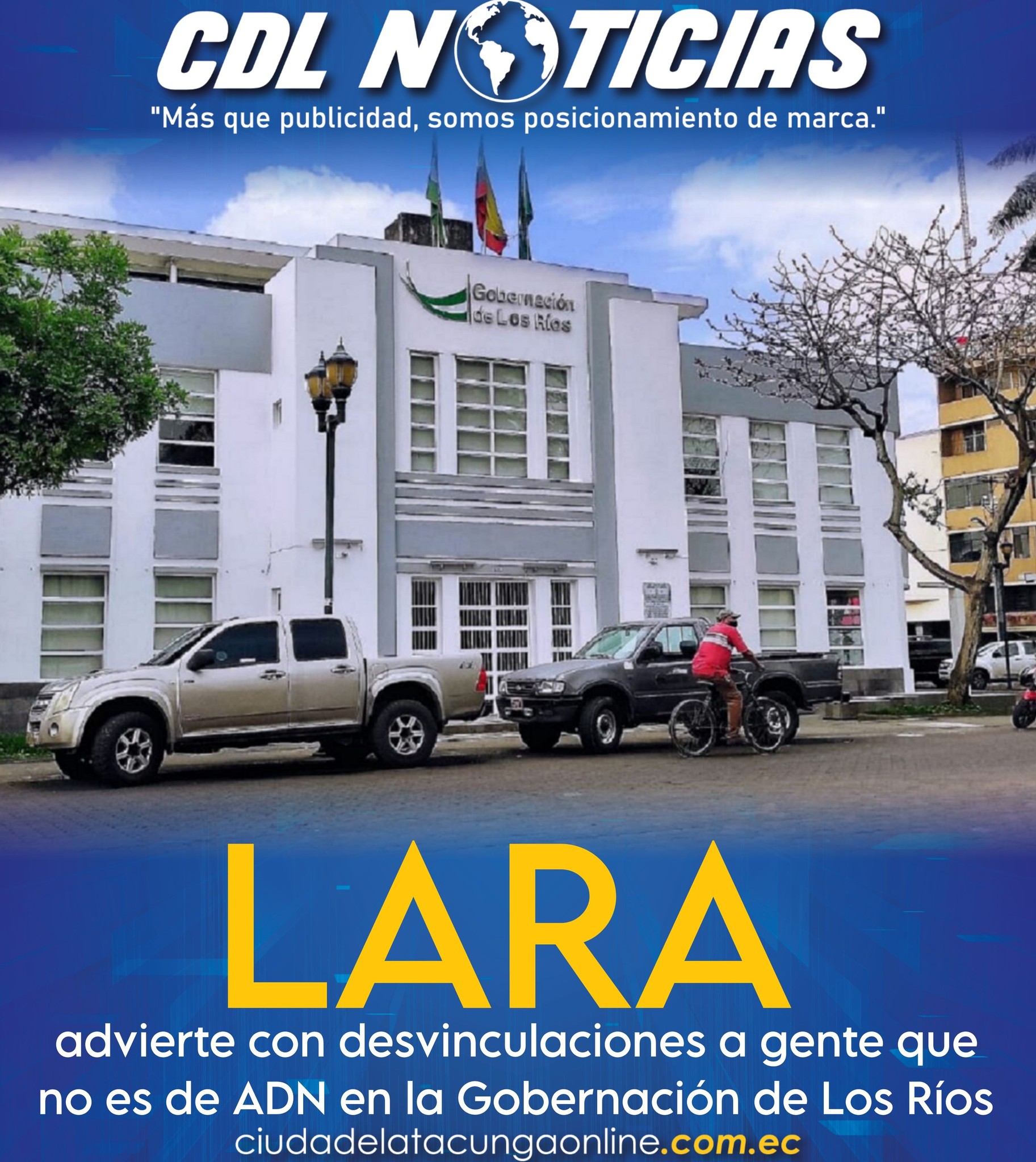 Galo Lara advierte con desvinculaciones a gente que no es de ADN en la Gobernación de Los Ríos