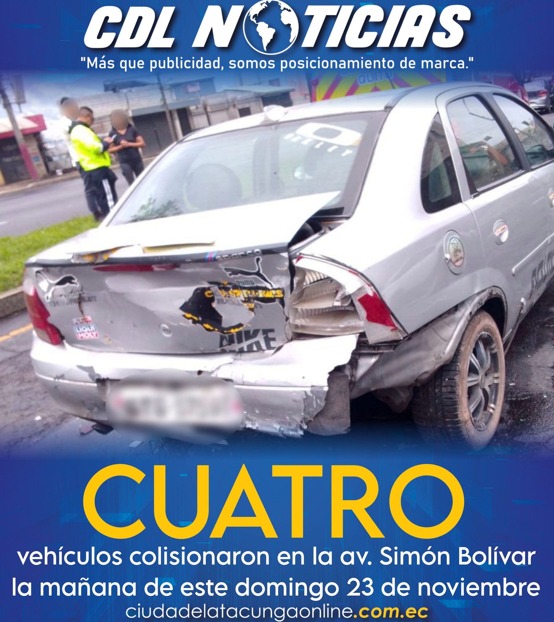 Cuatro vehículos colisionaron en la av. Simón Bolívar la mañana de este domingo 23 de noviembre