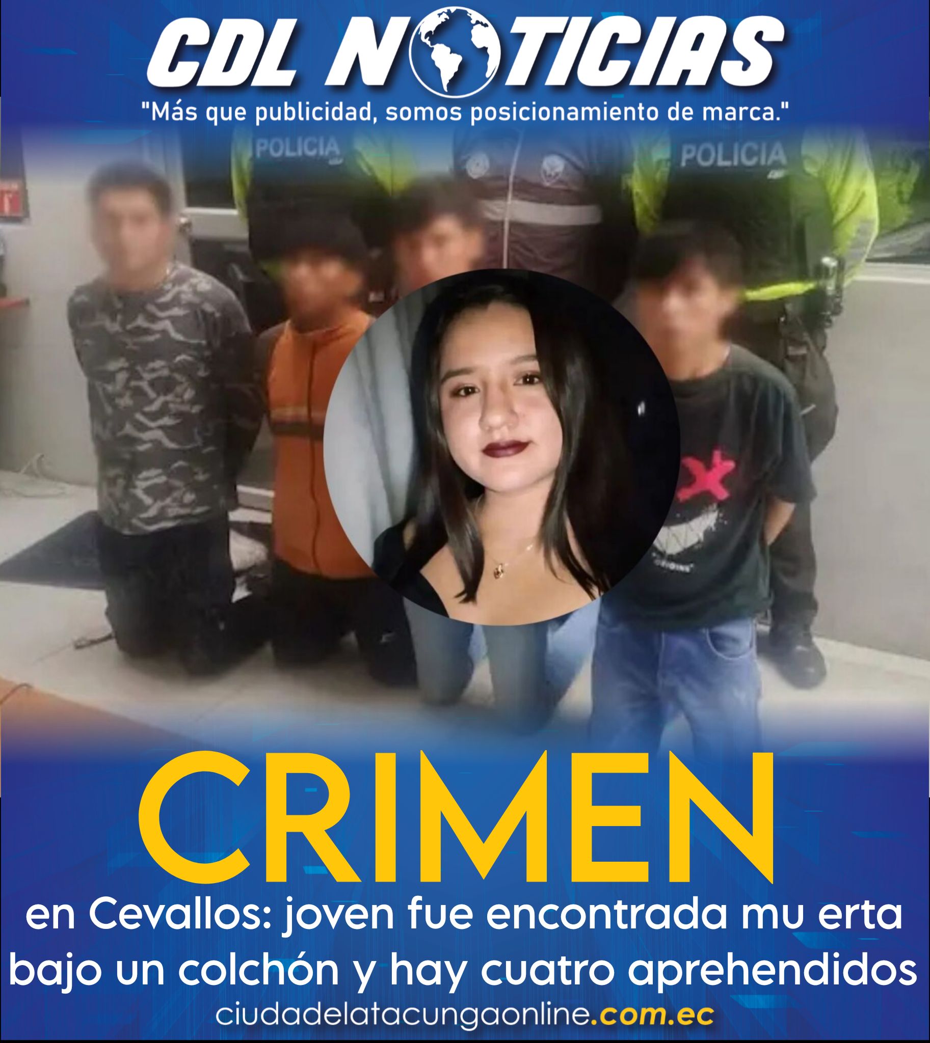 Crimen en Cevallos: joven fue encontrada mu erta bajo un colchón y hay cuatro aprehendidos