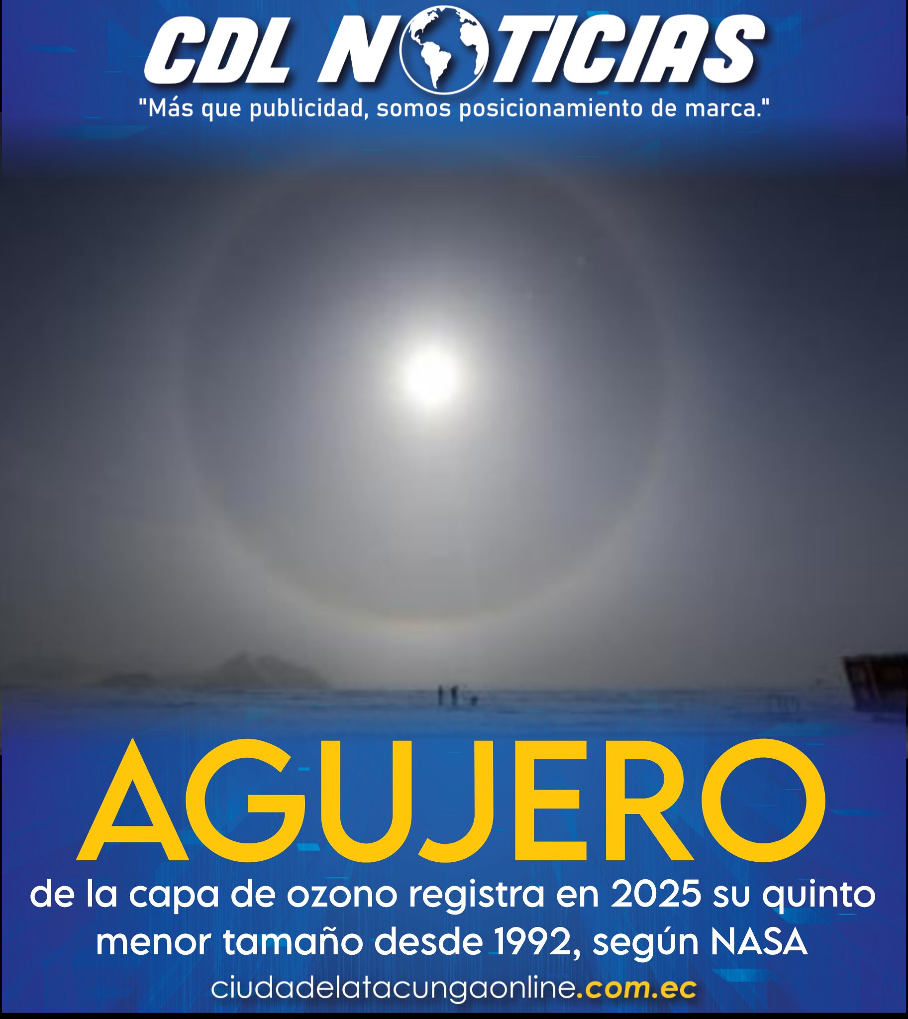 Agujero de la capa de ozono registra en 2025 su quinto menor tamaño desde 1992, según NASA