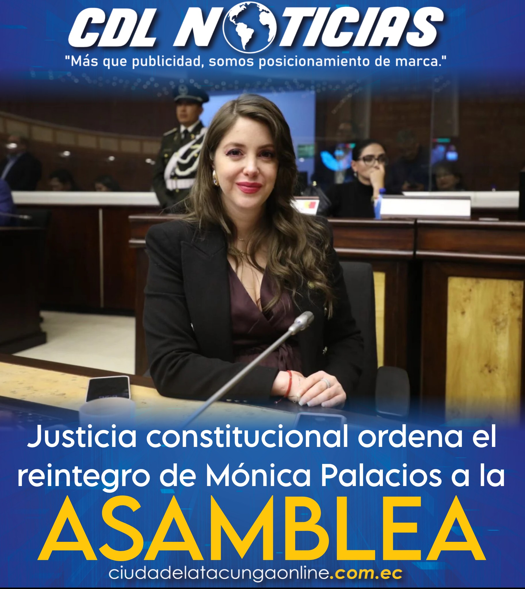 Justicia constitucional ordena el reintegro de Mónica Palacios a la Asamblea