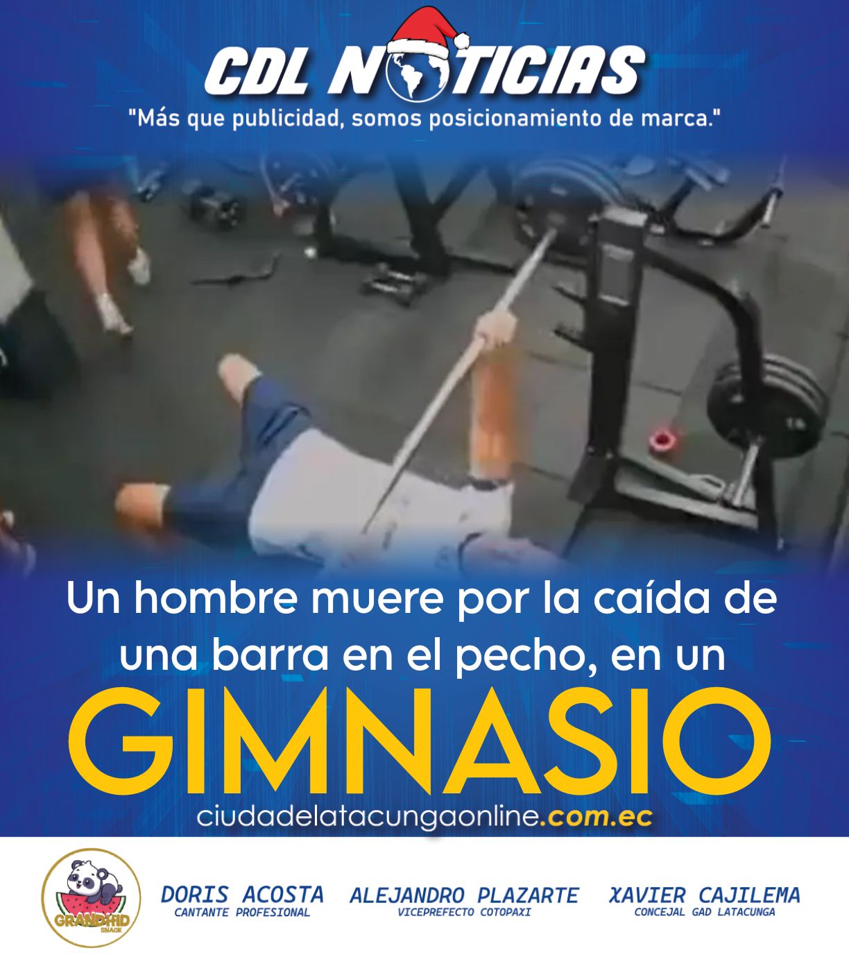 Un hombre muere por la caída de una barra en el pecho, en un gimnasio de Brasil