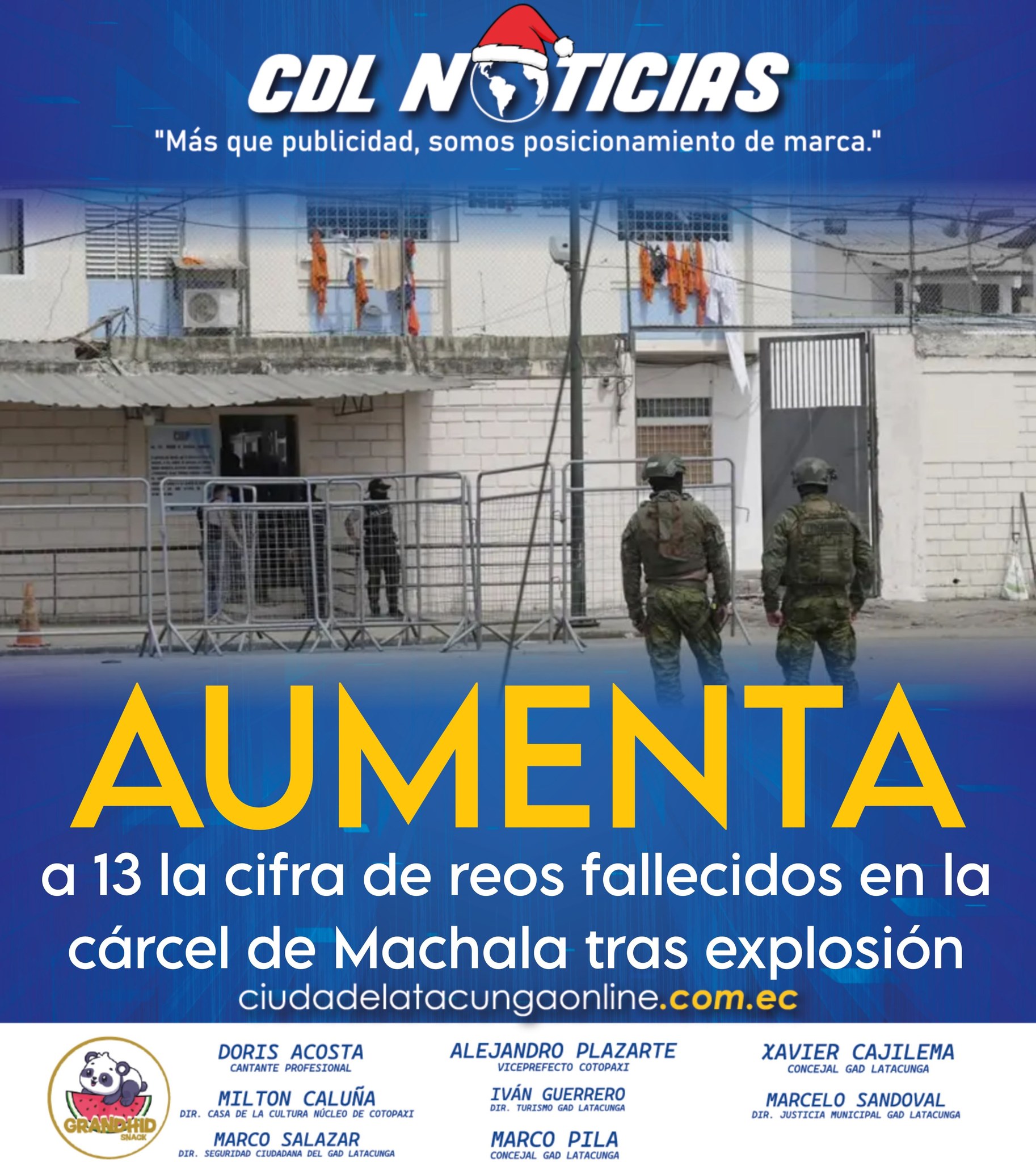 Aumenta a 13 la cifra de reos fallecidos en la cárcel de Machala tras explosión