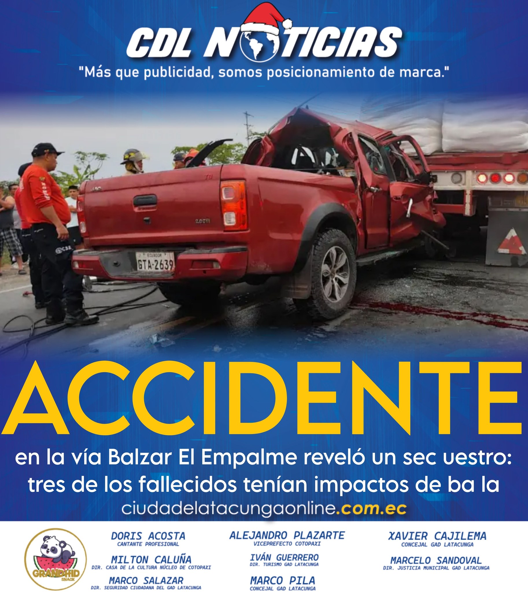 Accidente en la vía Balzar El Empalme reveló un sec uestro: tres de los fallecidos tenían impactos de ba la