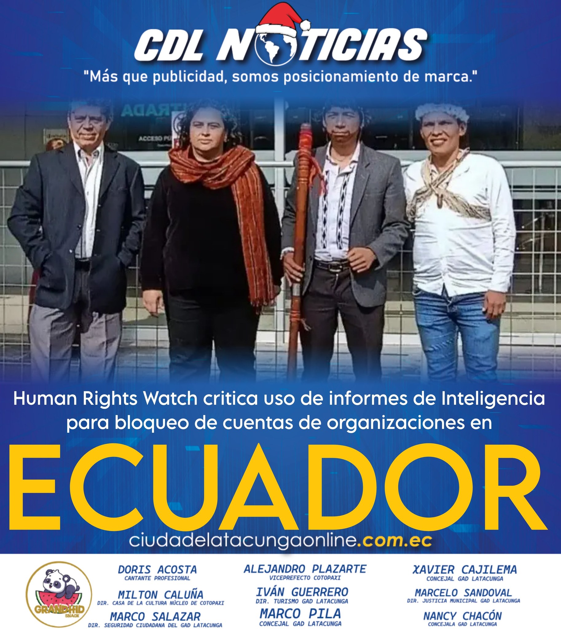 Human Rights Watch critica uso de informes de Inteligencia para bloqueo de cuentas de organizaciones en Ecuador