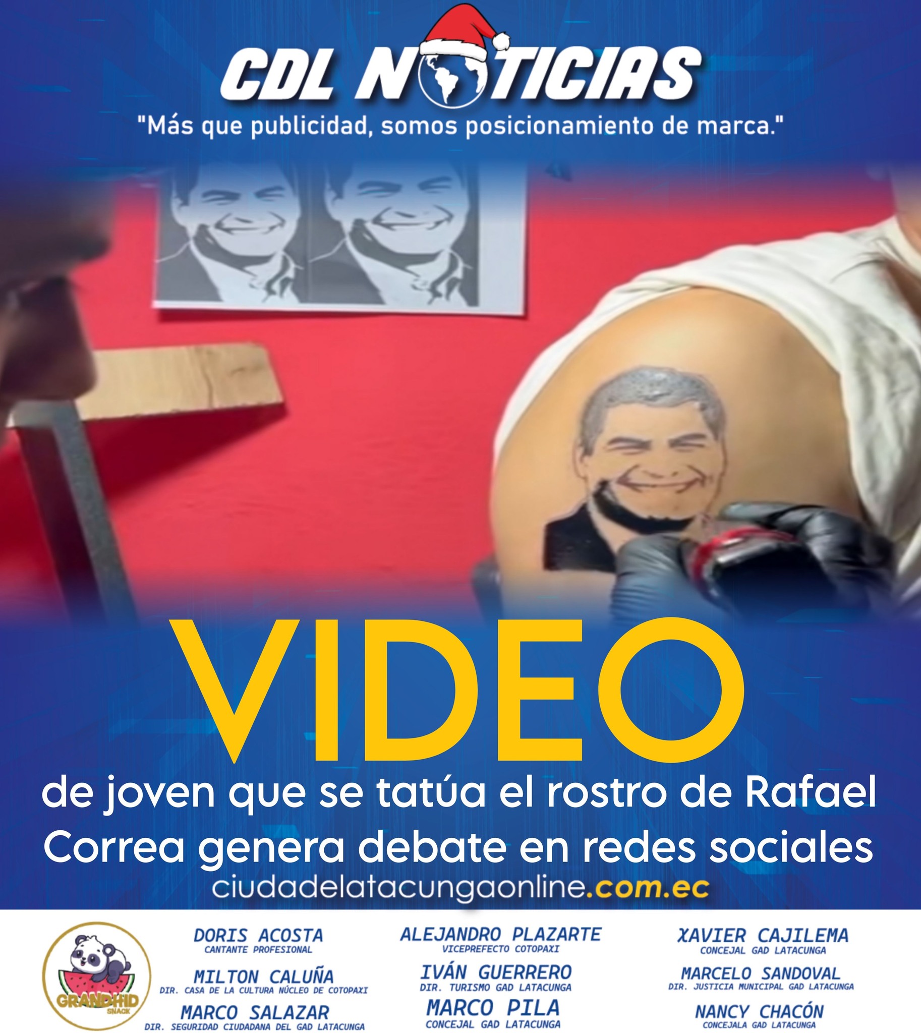 Video de joven que se tatúa el rostro de Rafael Correa genera debate en redes sociales