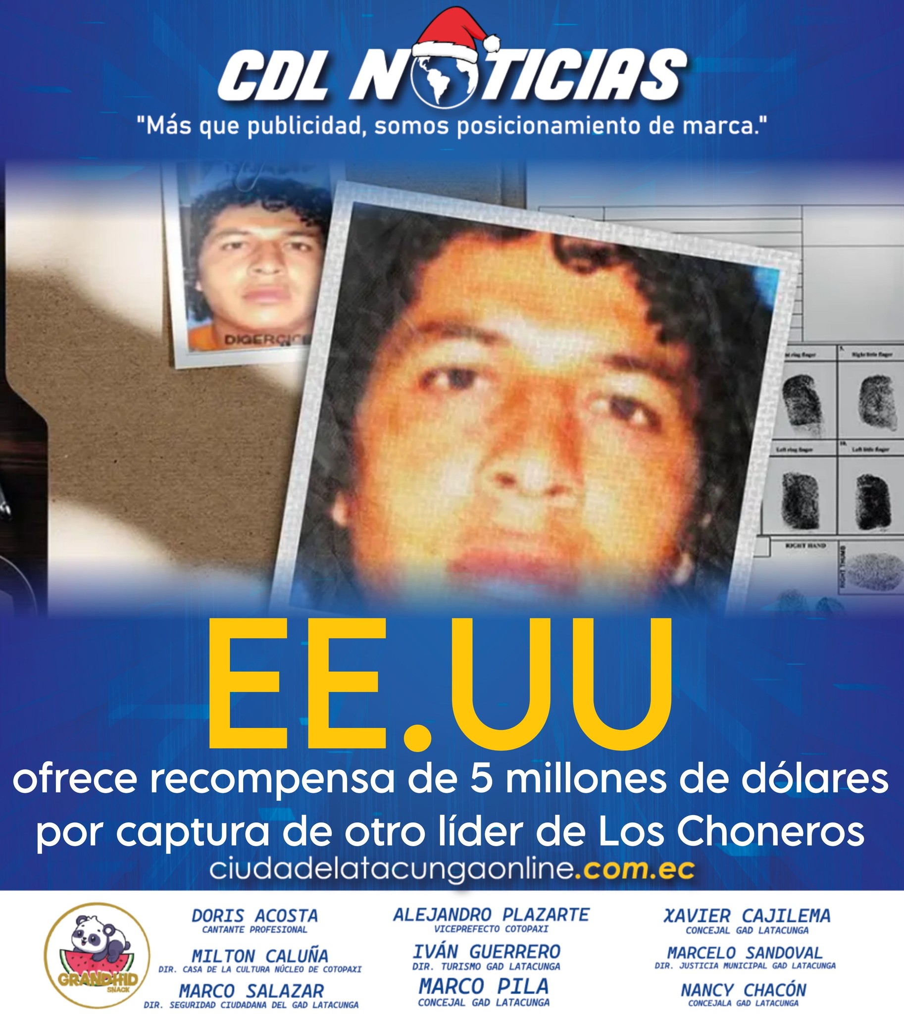 EE.UU. ofrece recompensa de 5 millones de dólares por captura de otro líder de Los Choneros