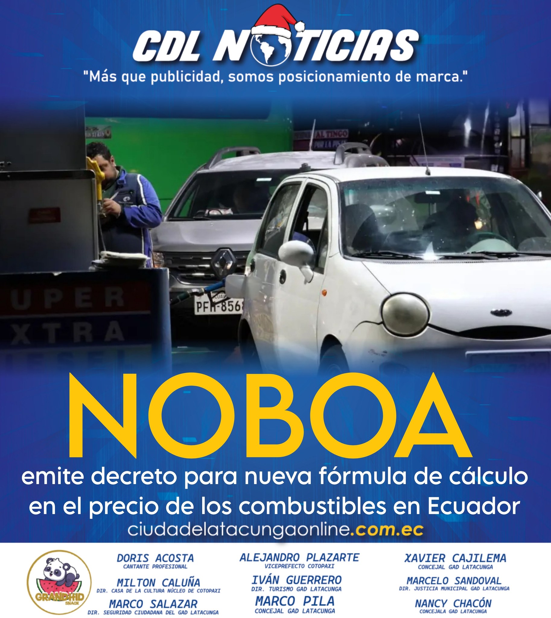 Noboa emite decreto para nueva fórmula de cálculo en el precio de los combustibles en Ecuador