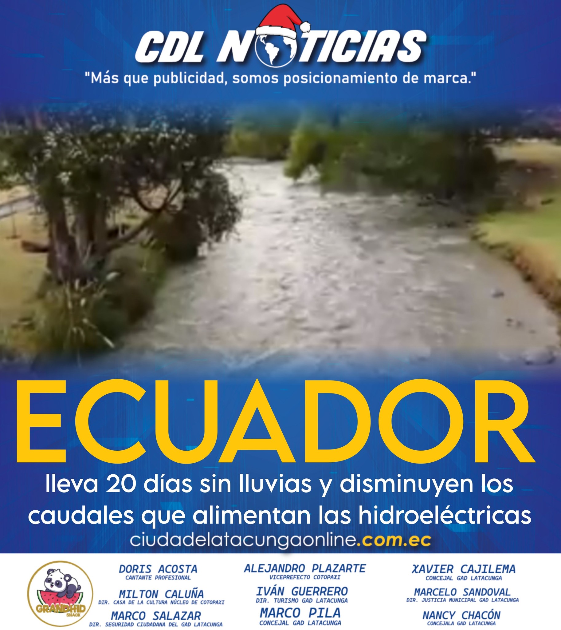 Ecuador lleva 20 días sin lluvias y disminuyen los caudales que alimentan las hidroeléctricas