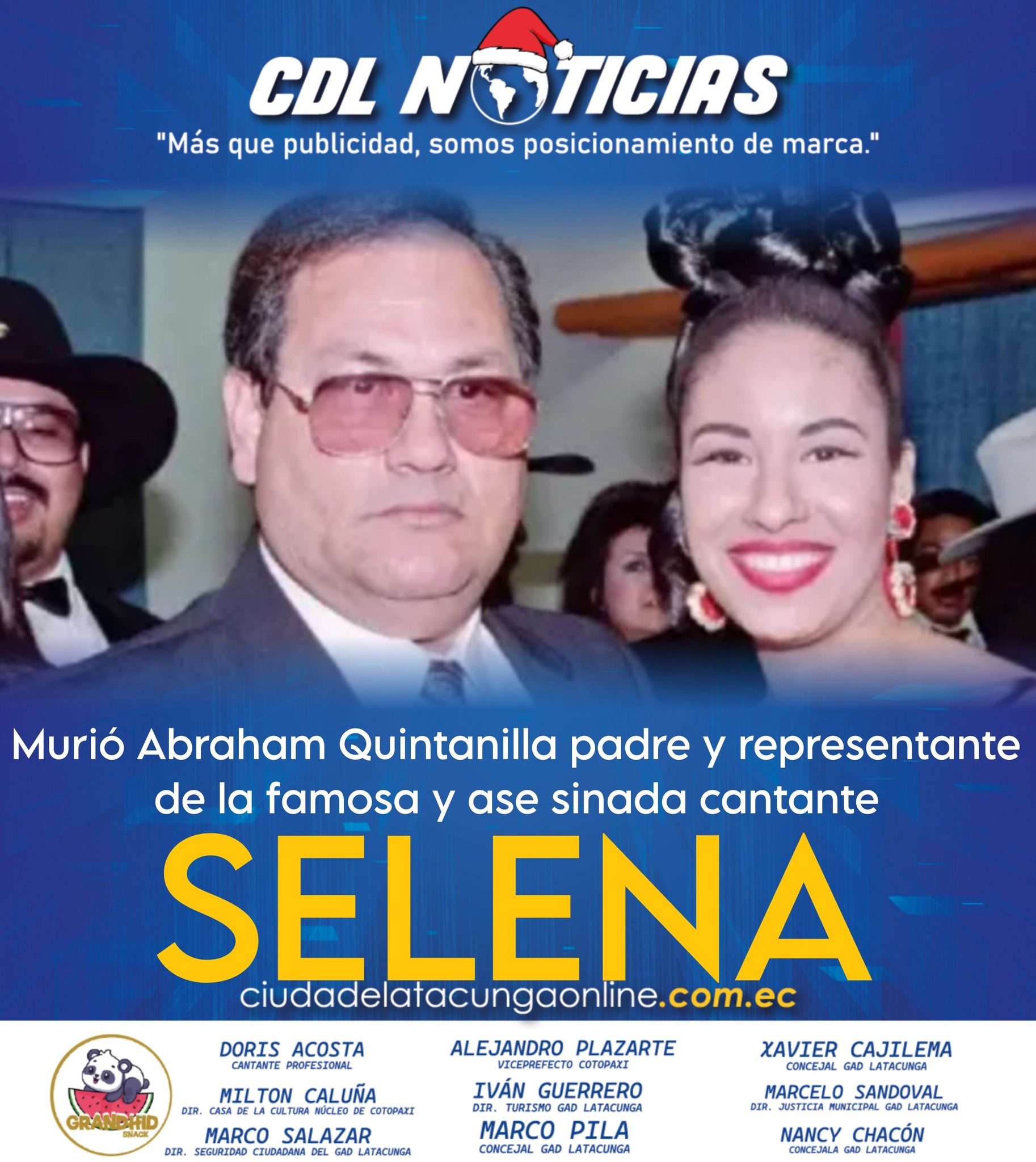 Murió Abraham Quintanilla padre y representante de la famosa y ase sinada cantante Selena