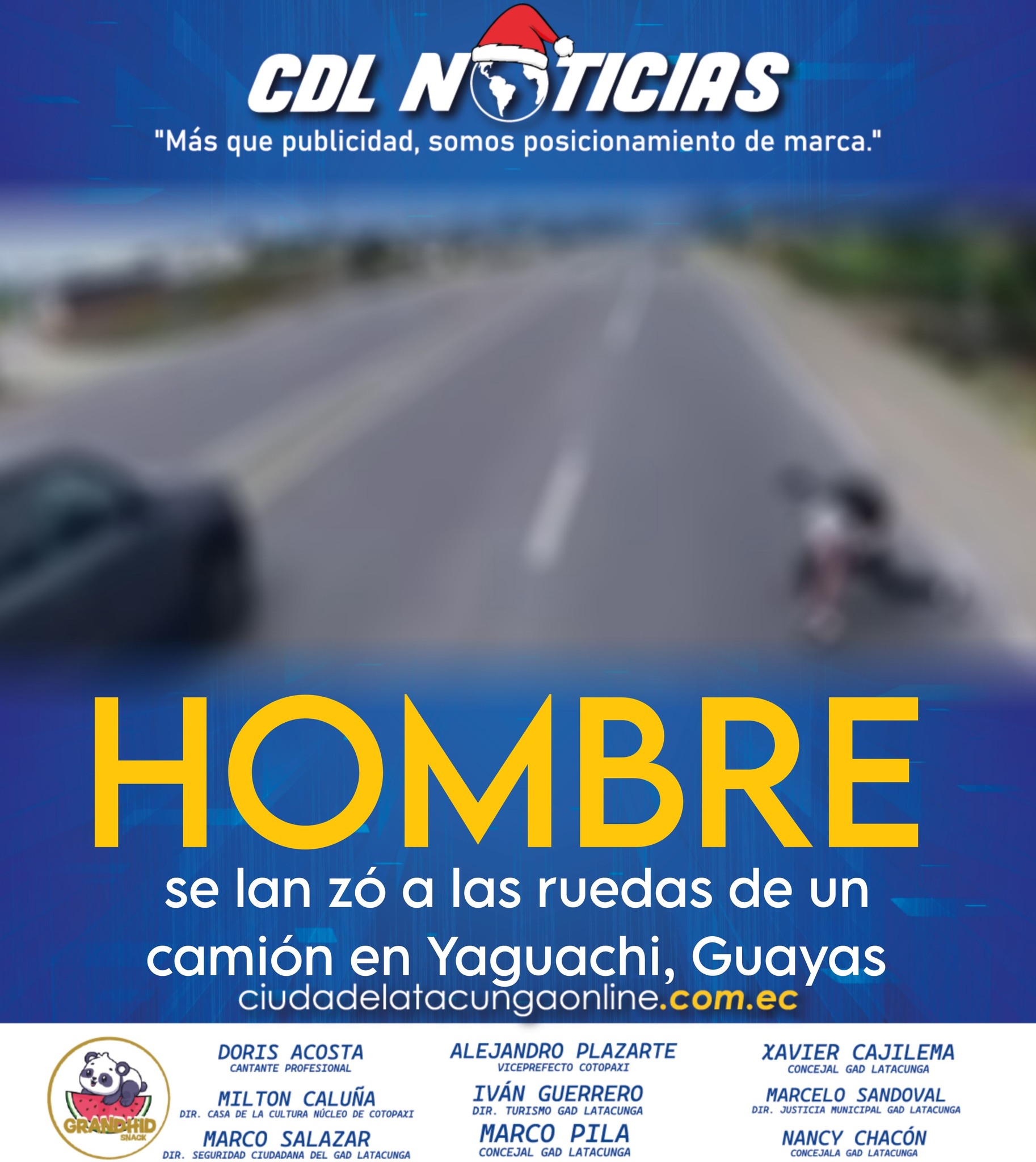 Un hombre se lan zó a las ruedas de un camión en Yaguachi, Guayas