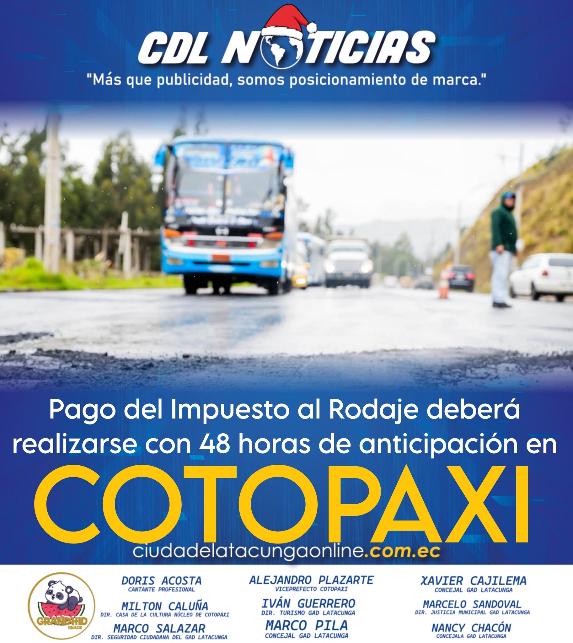 Pago del Impuesto al Rodaje deberá realizarse con 48 horas de anticipación en Cotopaxi