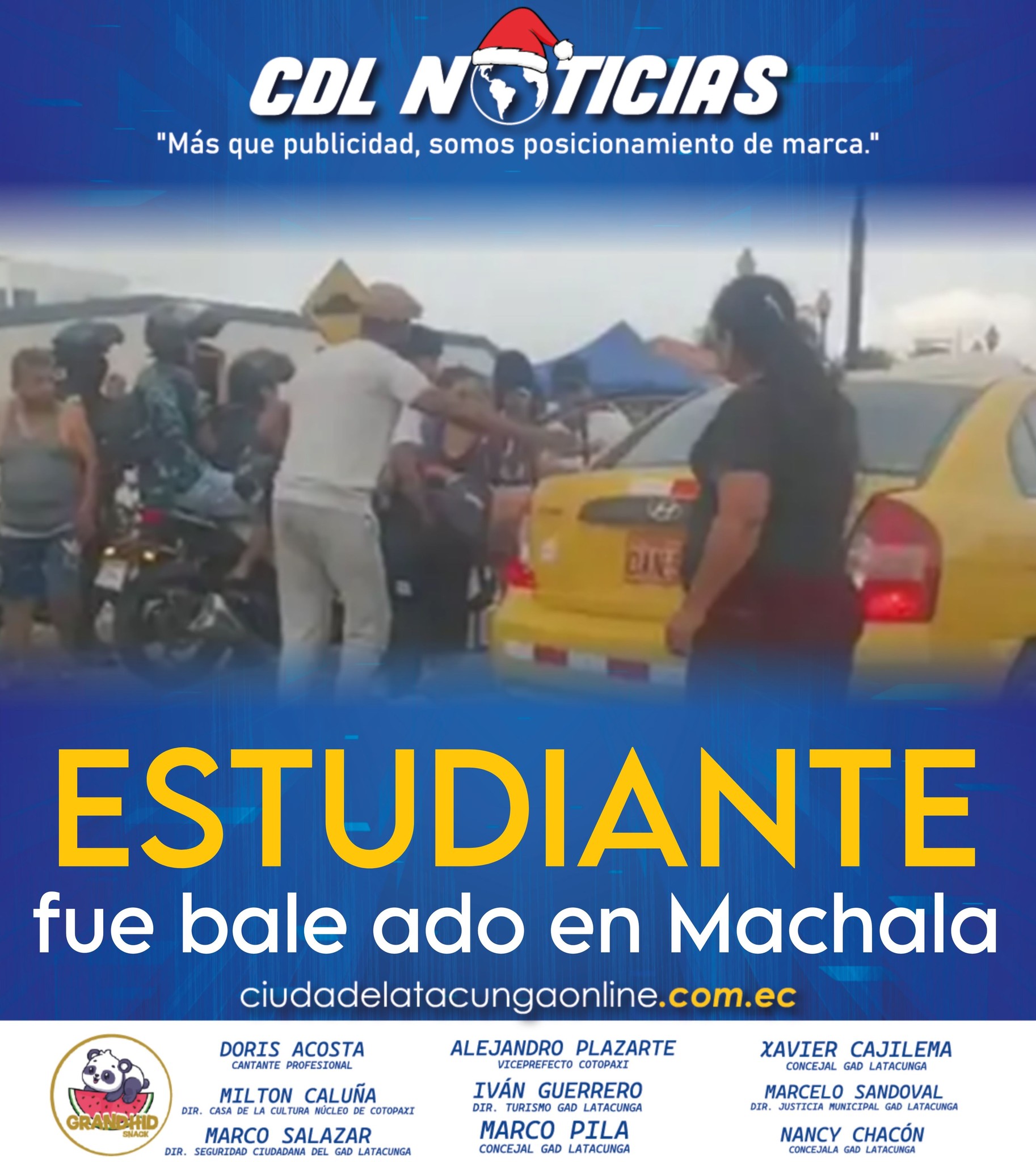 Un estudiante fue bale ado en Machala