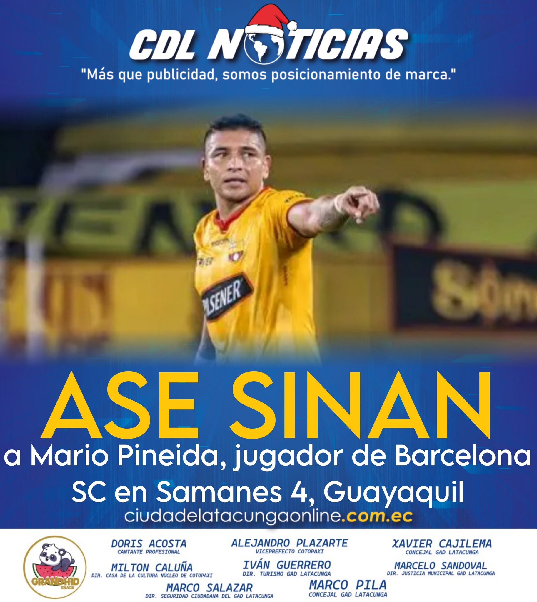 As esinan a Mario Pineida, jugador de Barcelona SC en Samanes 4, Guayaquil
