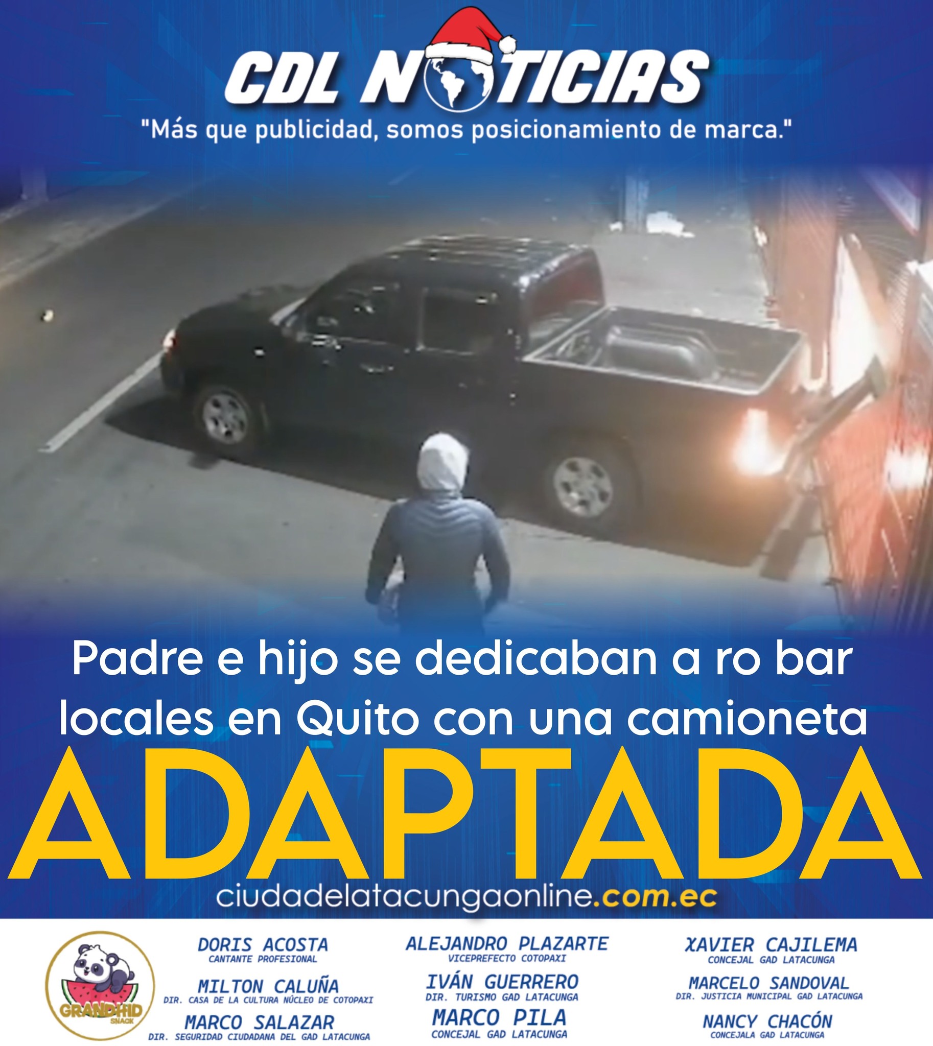 Padre e hijo se dedicaban a robar locales en Quito con una camioneta adaptada