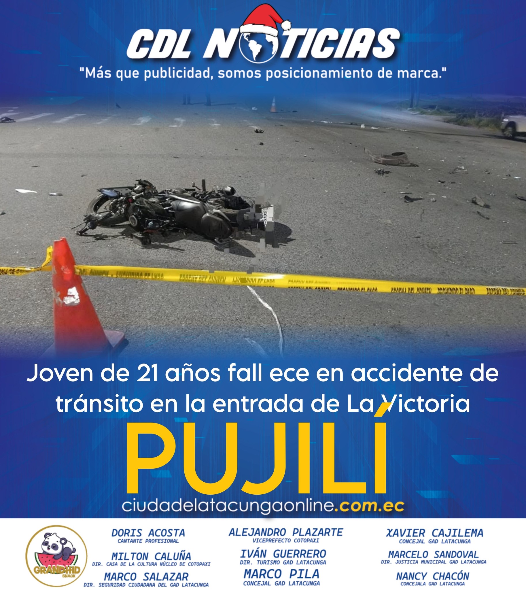 Joven de 21 años fall ece en accidente de tránsito en la entrada de La Victoria Pujilí