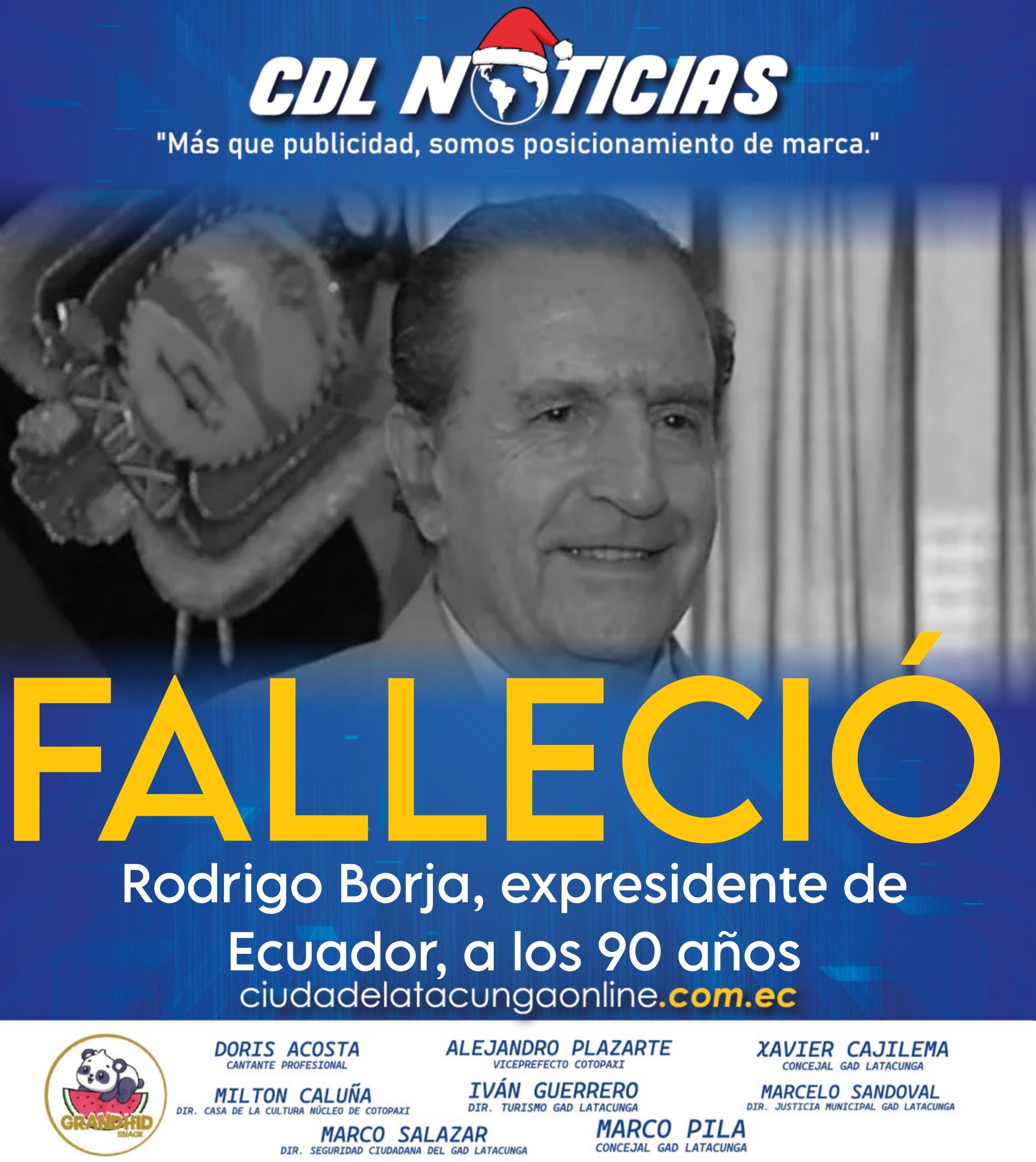 Falleció Rodrigo Borja, expresidente de Ecuador, a los 90 años