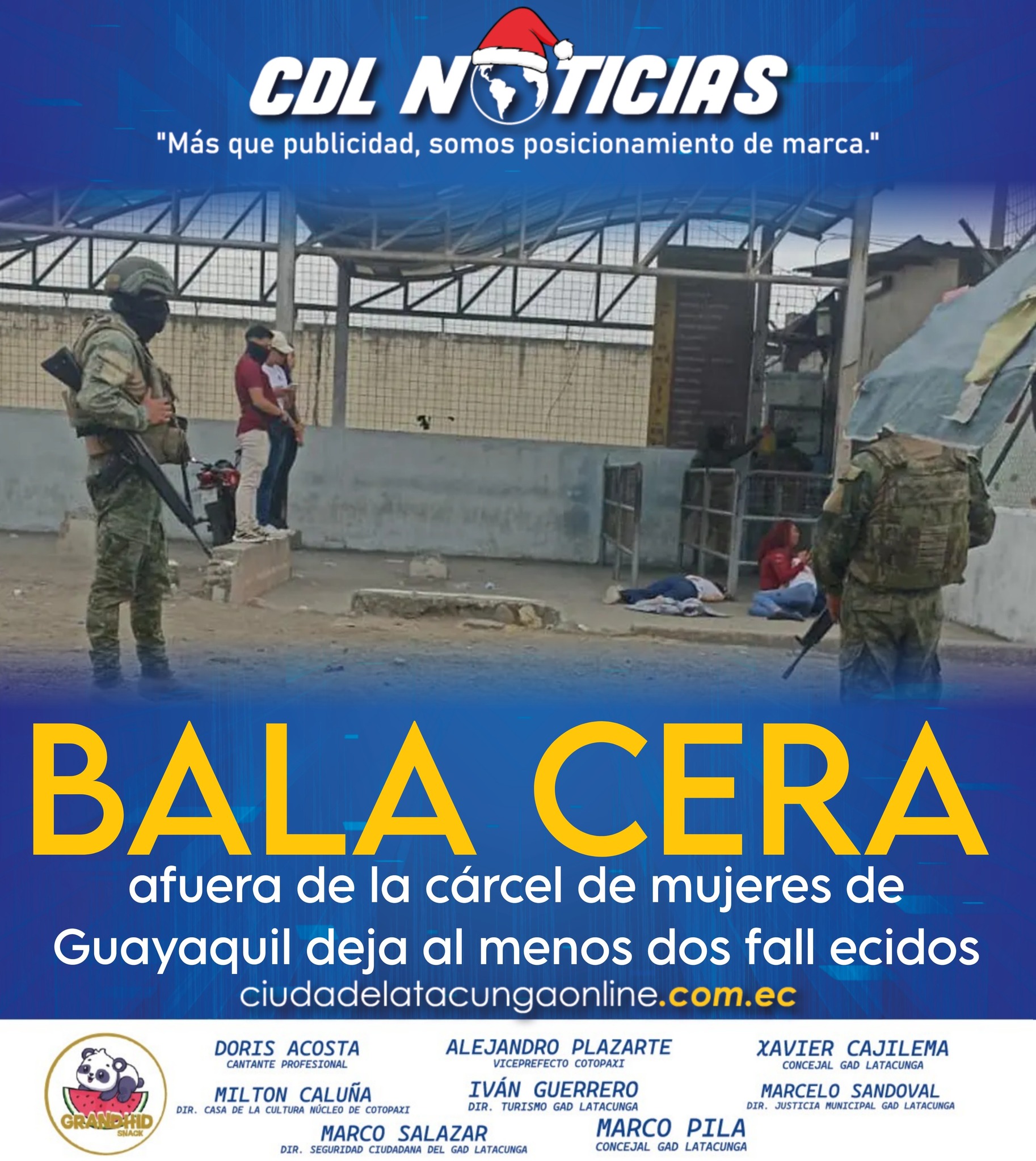 Una bal acera afuera de la cárcel de mujeres de Guayaquil deja al menos dos fall ecidos