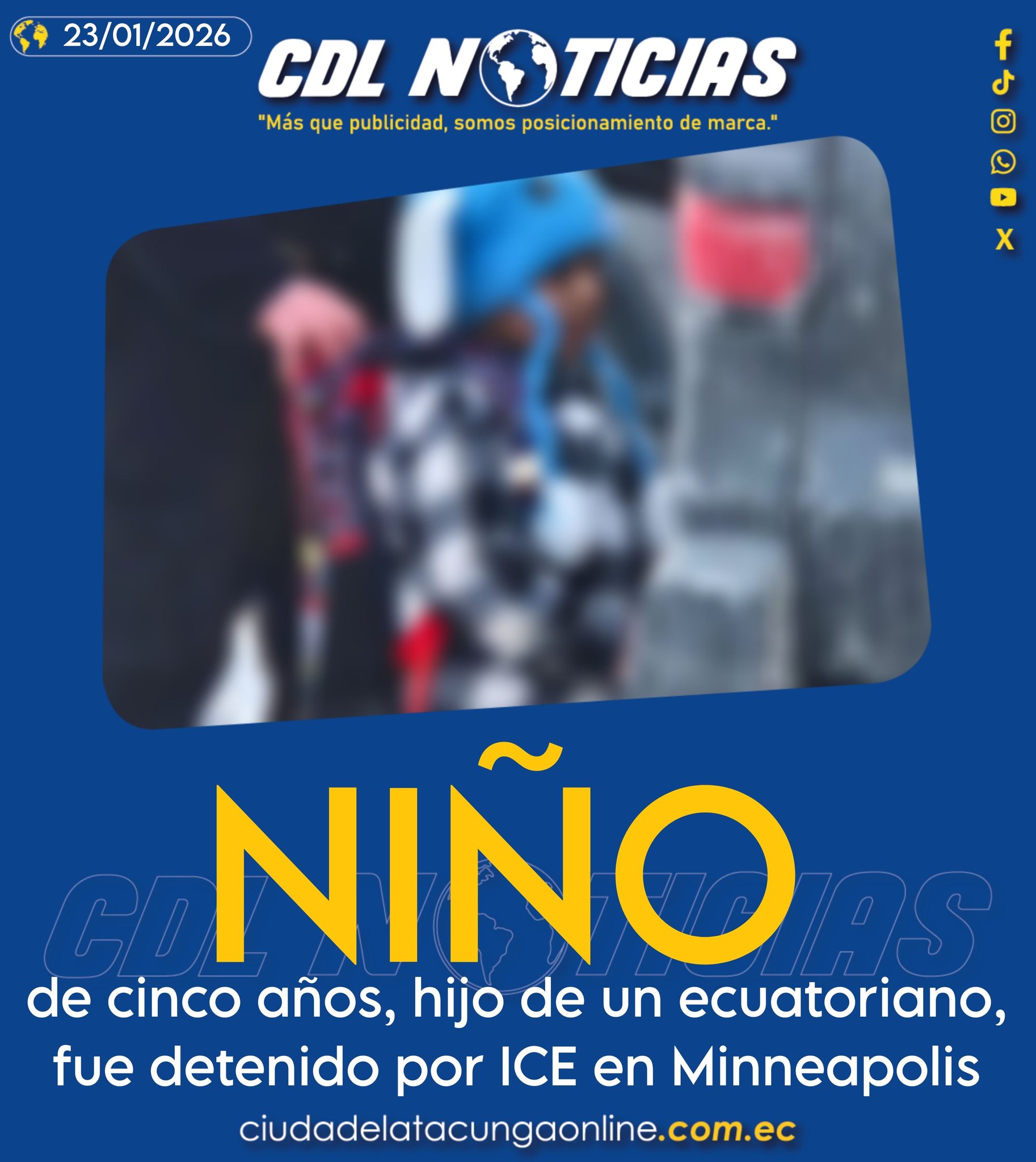 Un niño de cinco años, hijo de un ecuatoriano, fue detenido por ICE en Minneapolis