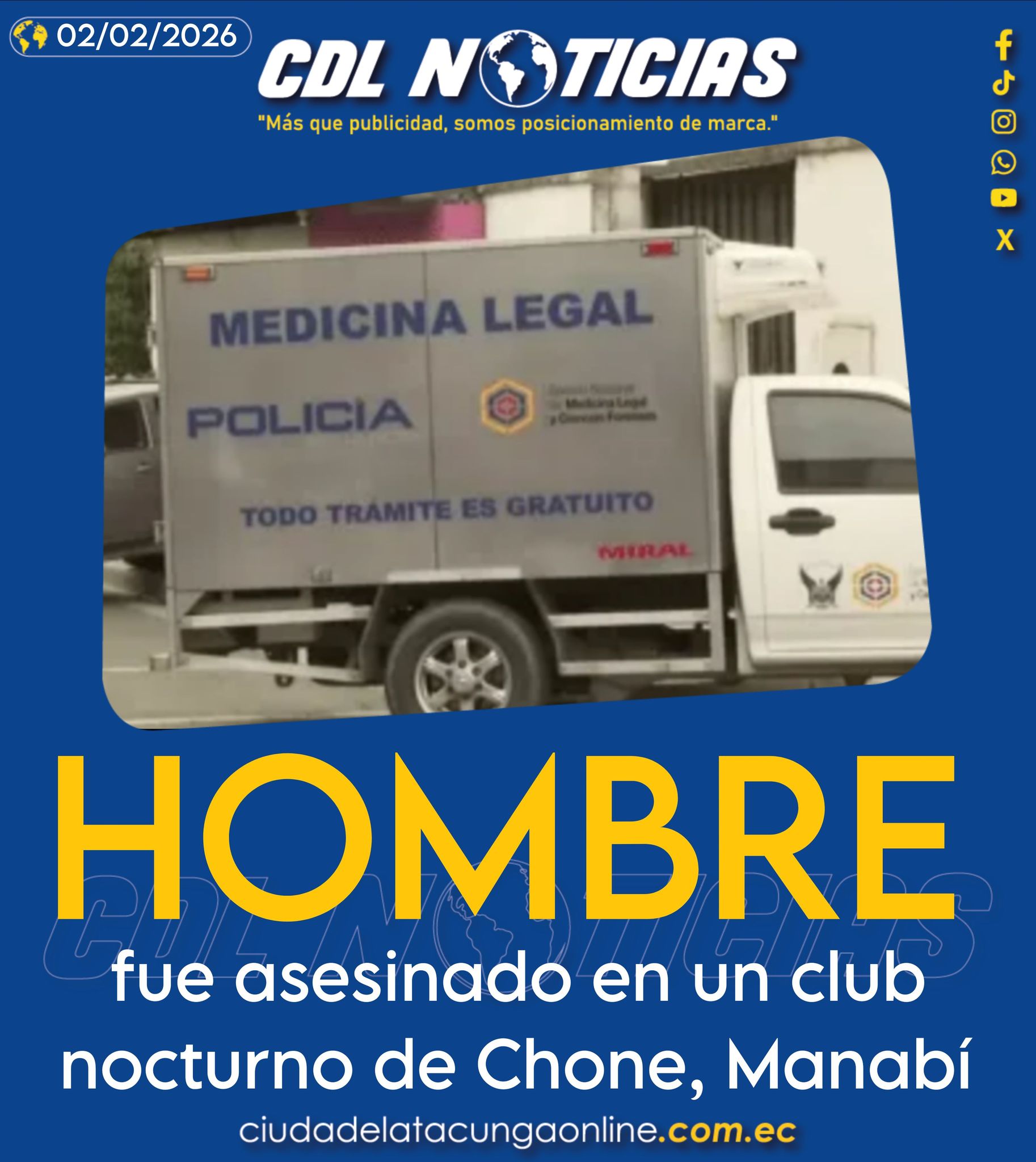 Un hombre fue asesinado en un club nocturno de Chone, Manabí