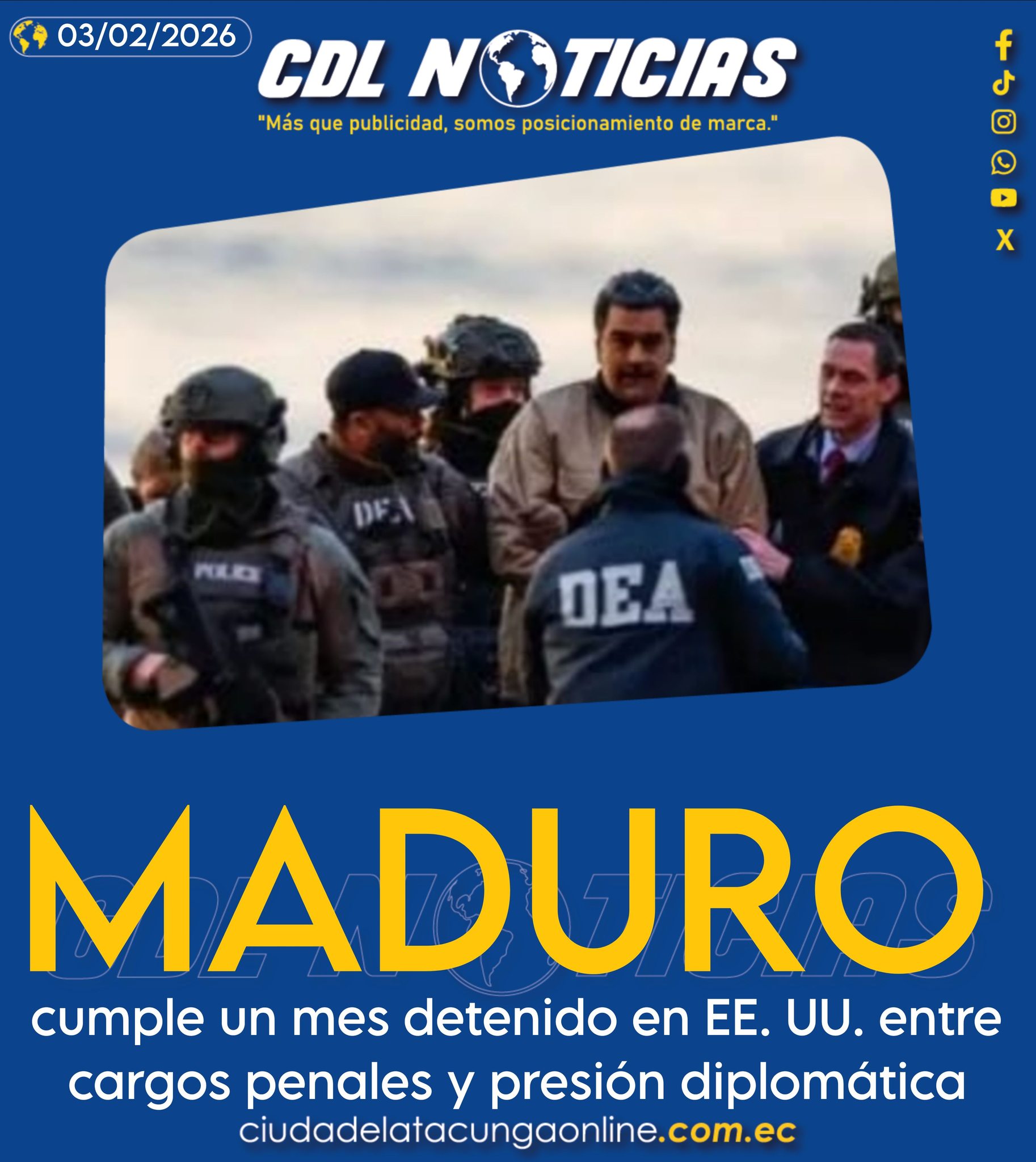 Maduro cumple un mes detenido en EE. UU. entre cargos penales y presión diplomática