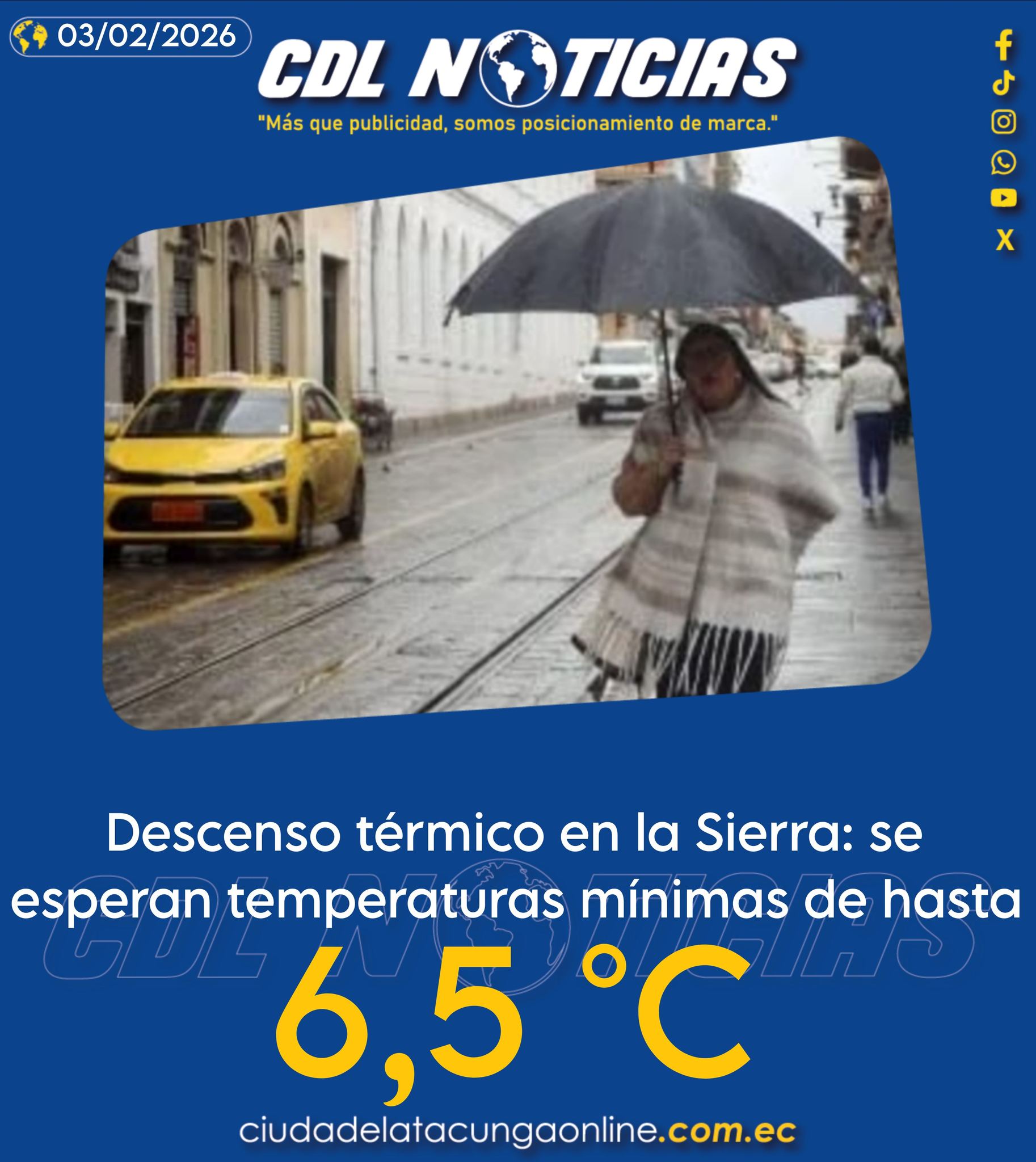 Clima 3 de enero: en la Sierra la temperatura disminuirá hasta 6.5 °C