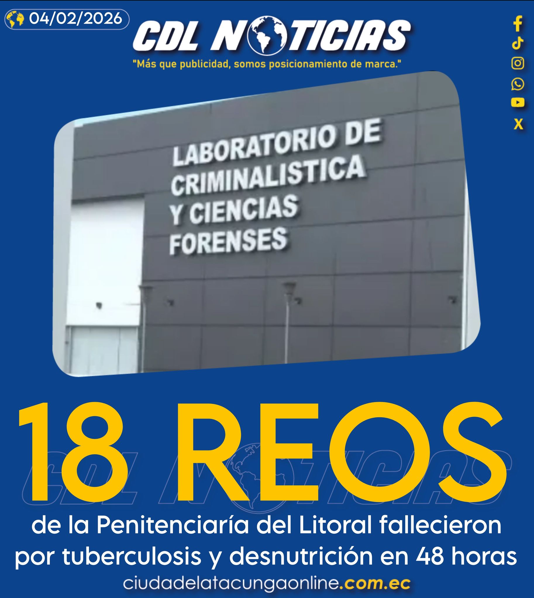 18 reos de la Penitenciaría del Litoral fallecieron por tuberculosis y desnutrición en 48 horas