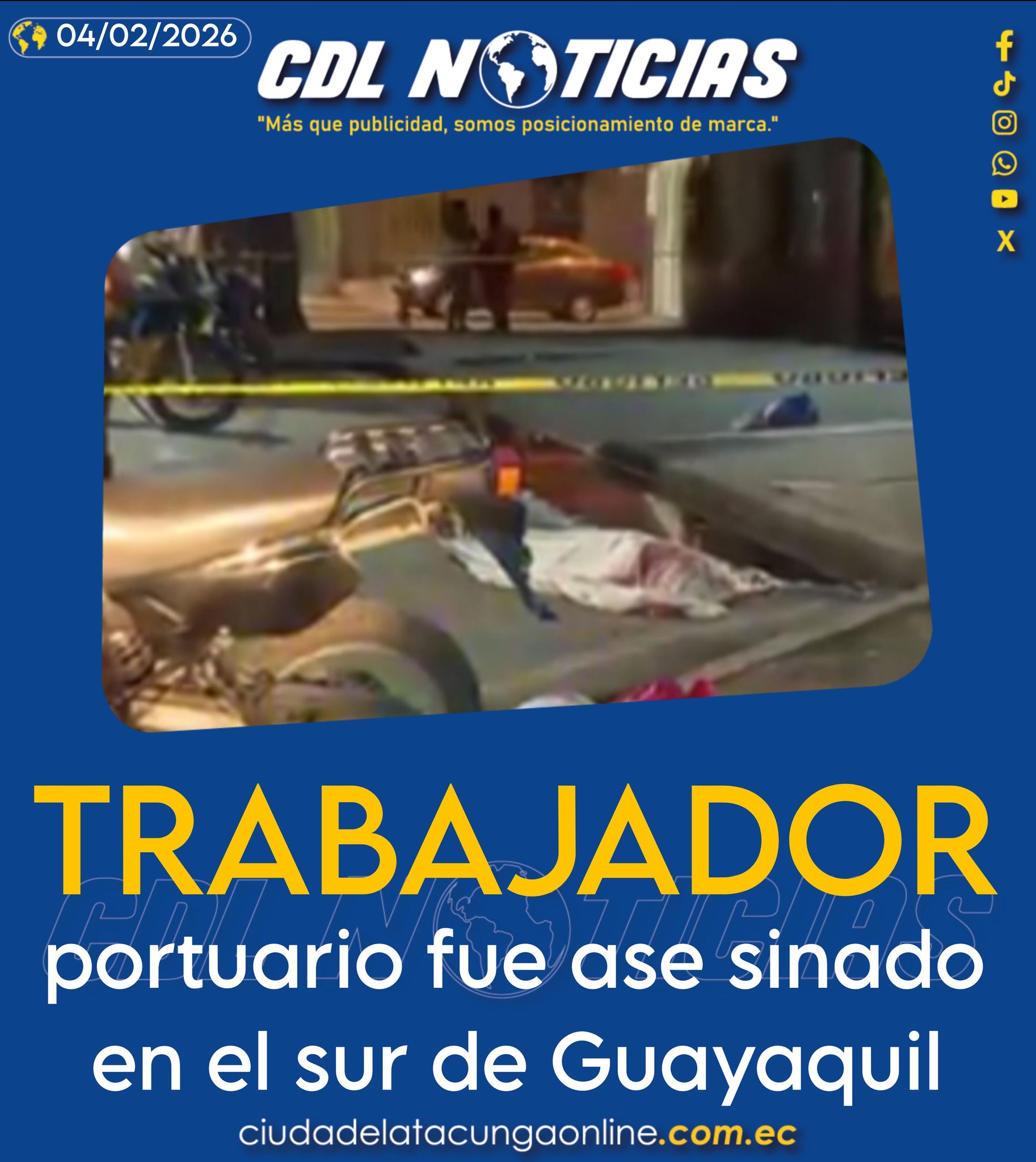 Un trabajador portuario fue asesinado en el sur de Guayaquil