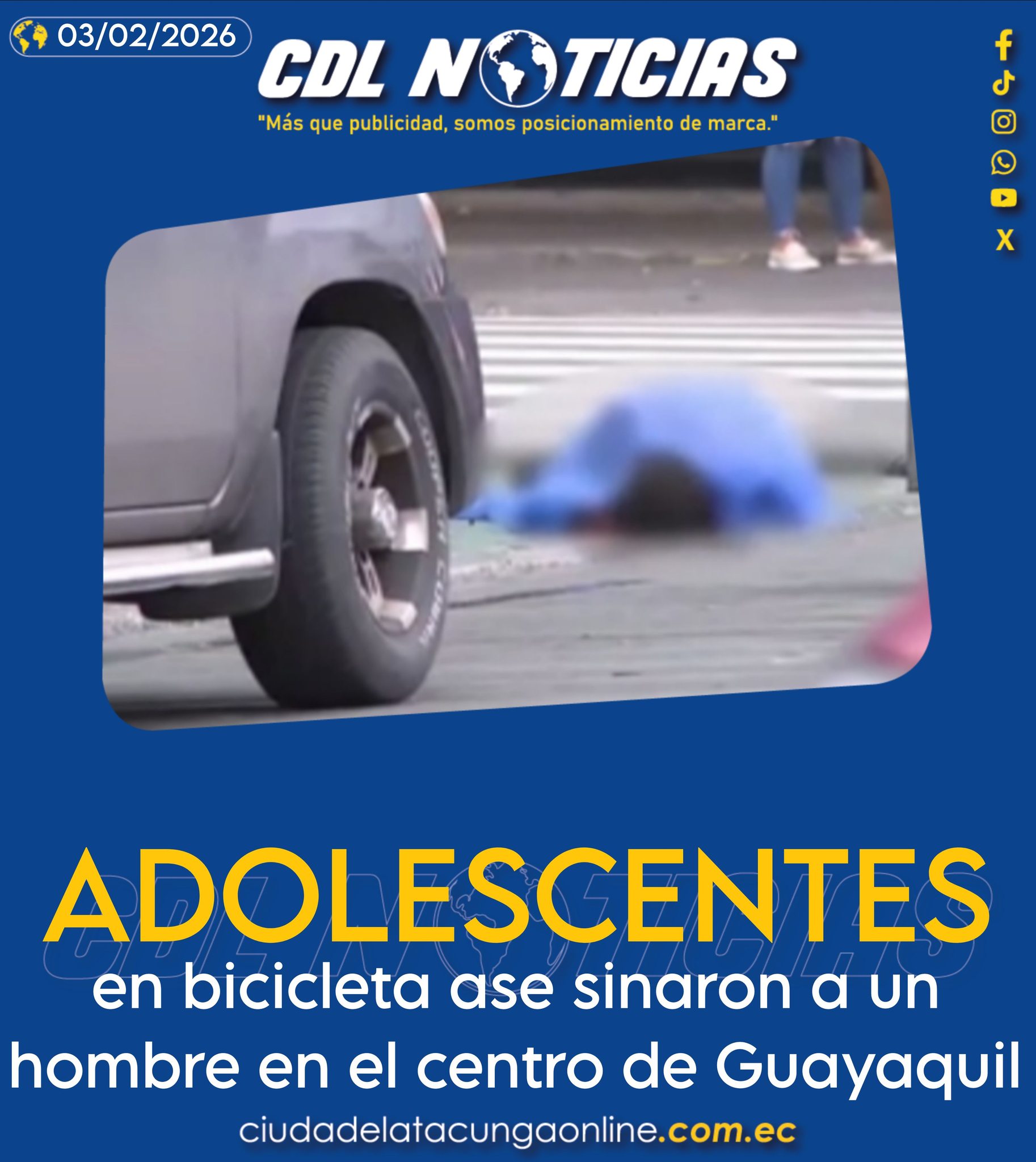 Adolescentes en bicicleta ase sinaron a un hombre en el centro de Guayaquil