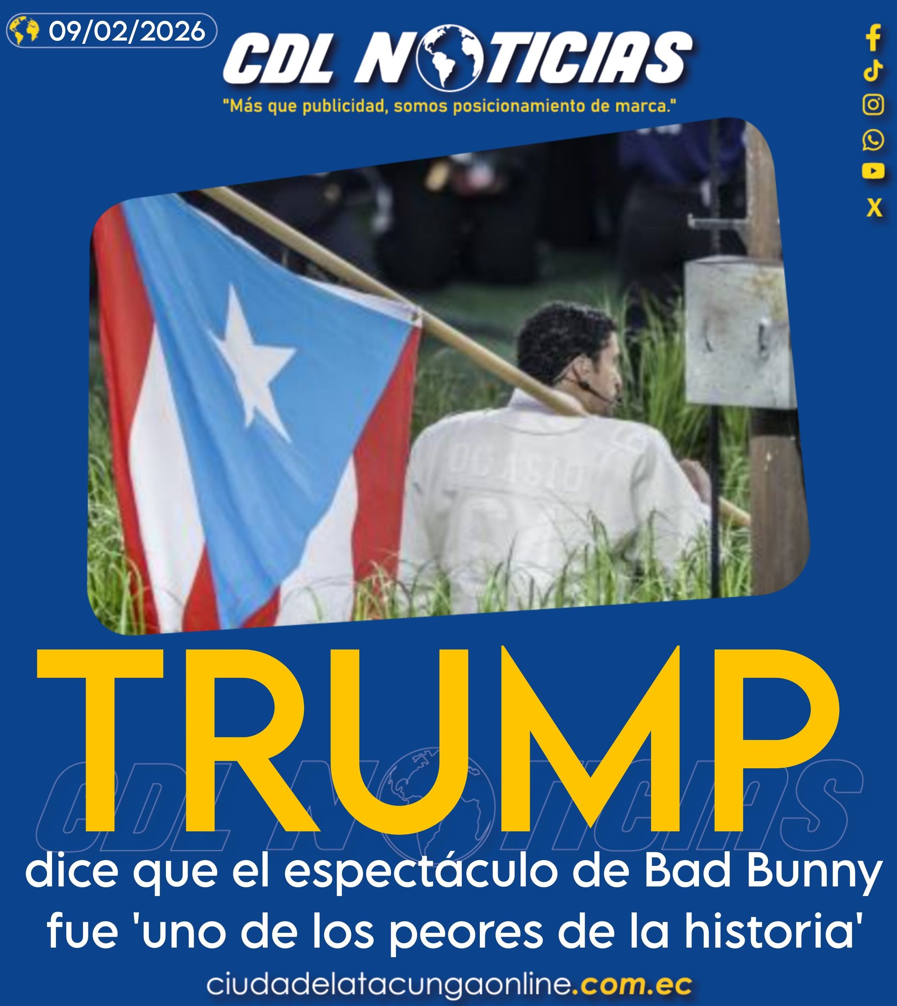 Trump dice que el espectáculo de Bad Bunny fue ‘uno de los peores de la historia’