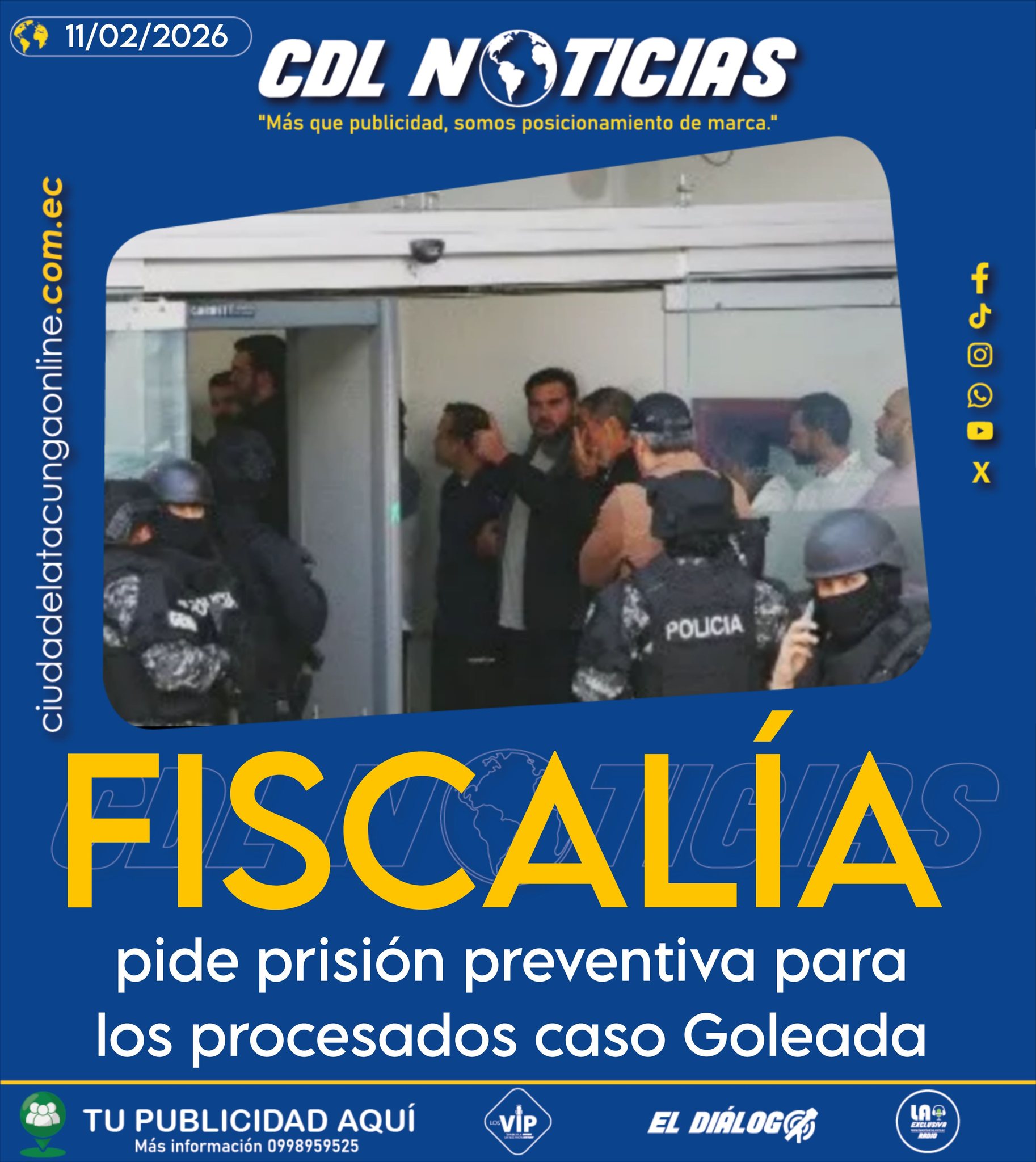 Fiscalía pide prisión preventiva para los procesados caso Goleada