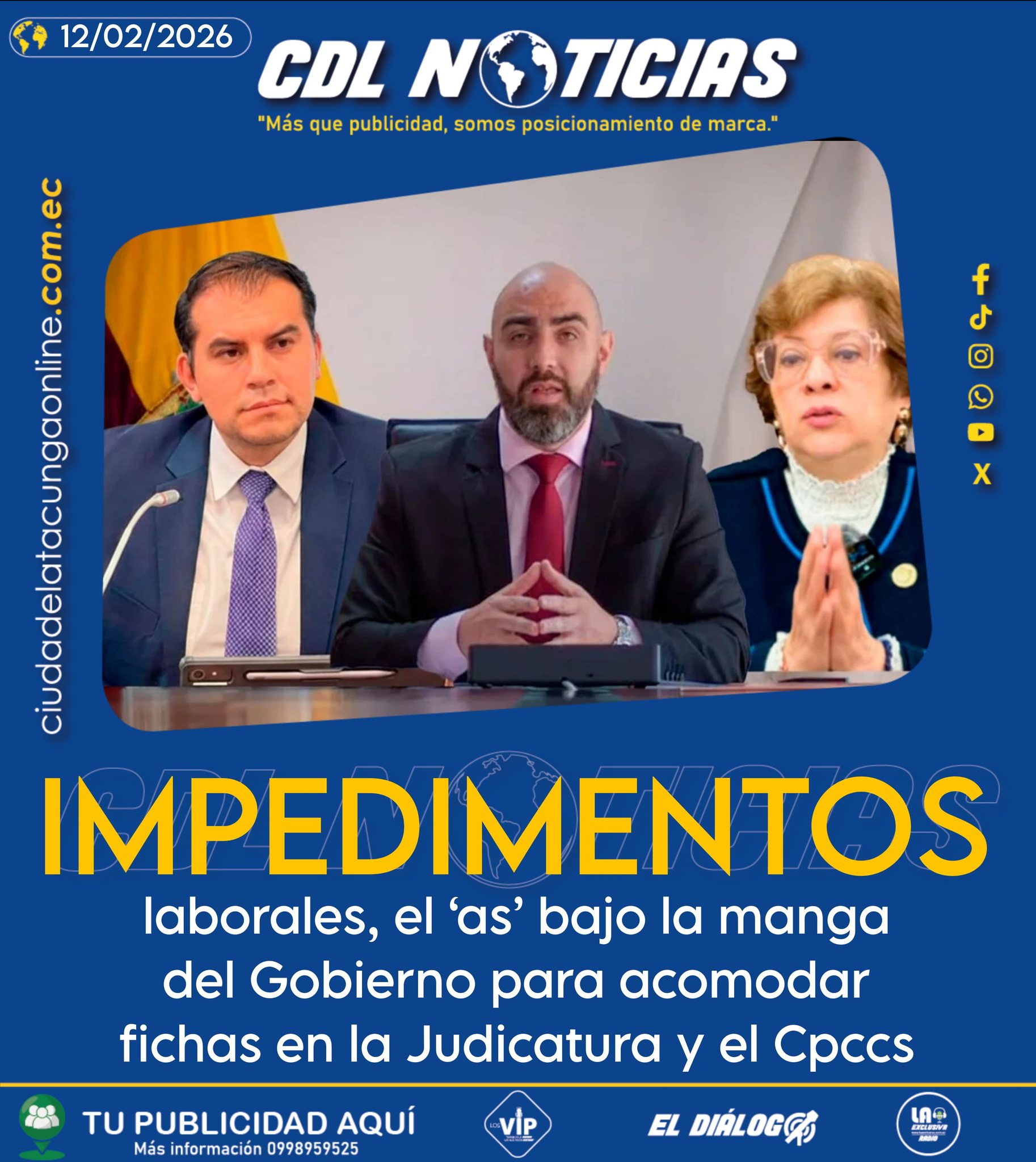 Impedimentos laborales, el ‘as’ bajo la manga del Gobierno para acomodar fichas en la Judicatura y el Cpccs