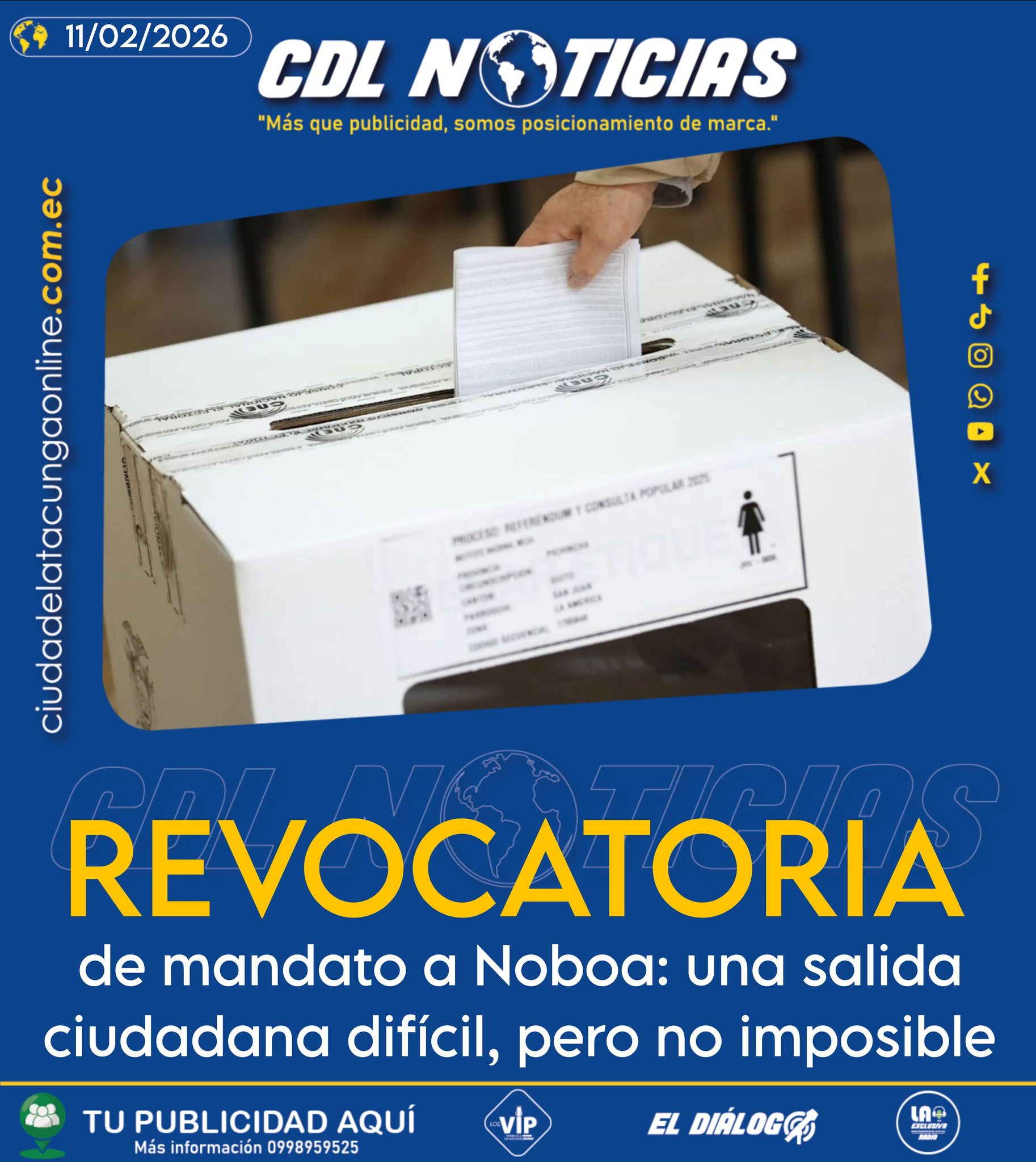Revocatoria de mandato a Noboa: una salida ciudadana difícil, pero no imposible