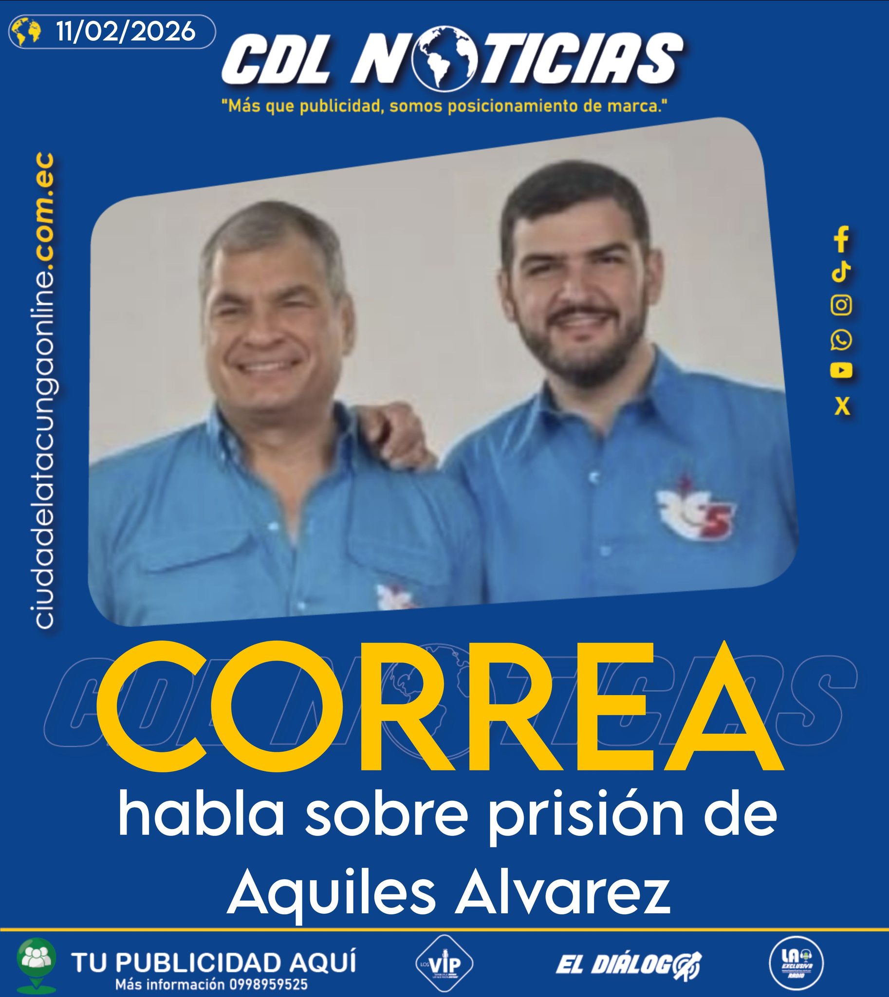 Rafael Correa habla sobre prisión de Aquiles Alvarez
