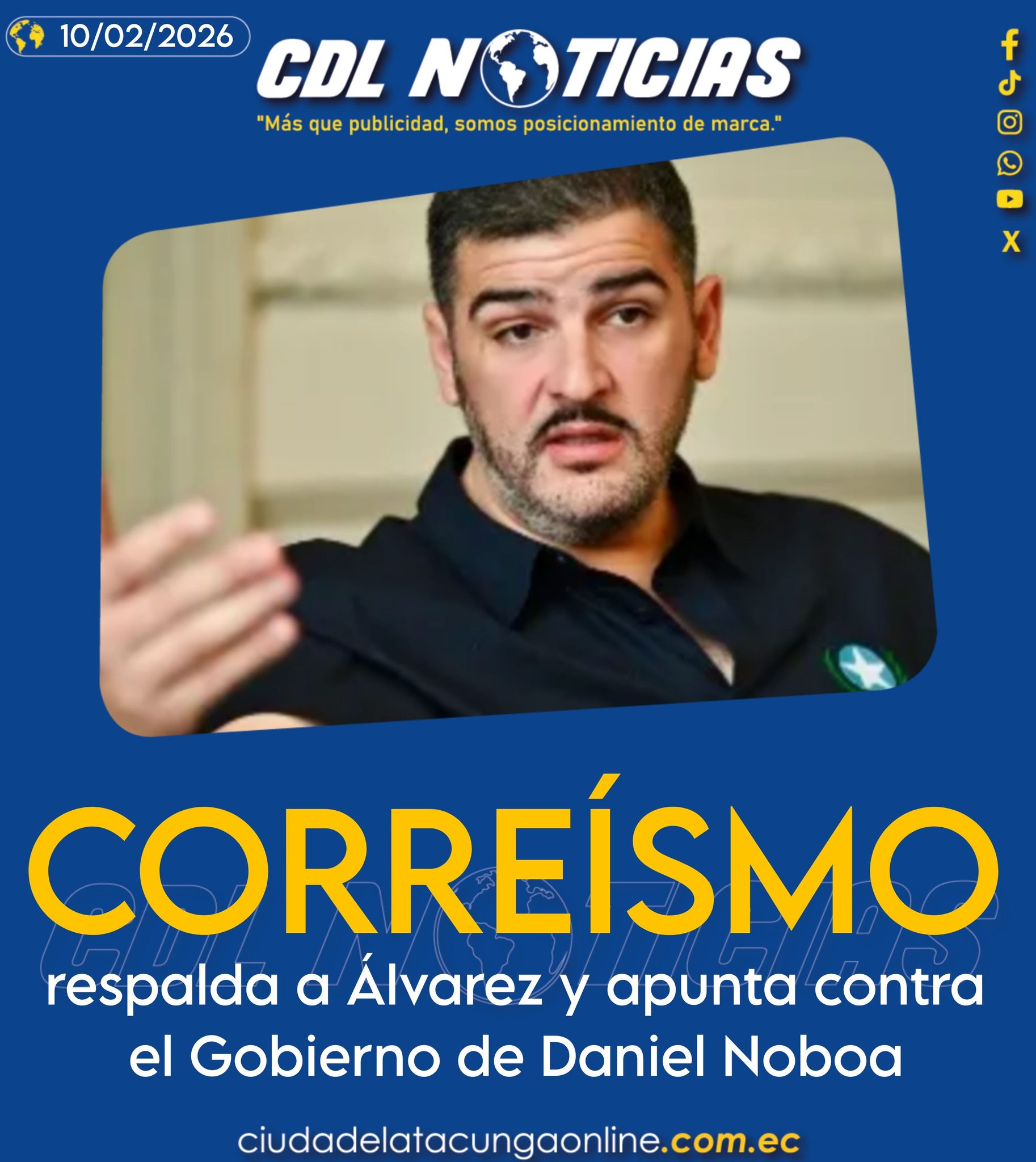 El correísmo respalda a Álvarez y apunta contra el Gobierno de Daniel Noboa