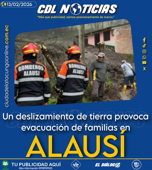 Un deslizamiento de tierra provoca evacuación de familias en Alausí