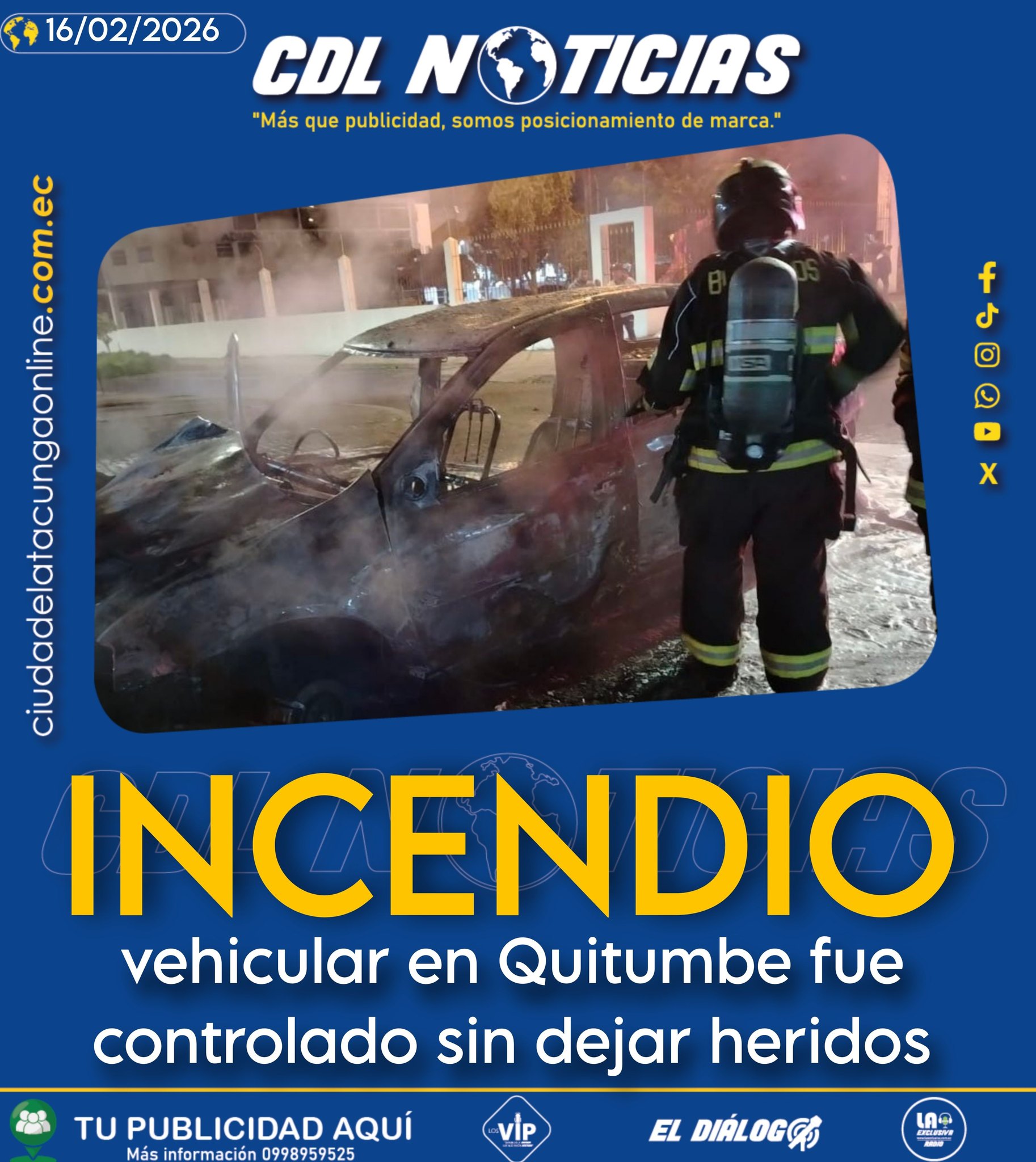 Incendio vehicular en Quitumbe fue controlado sin dejar heridos