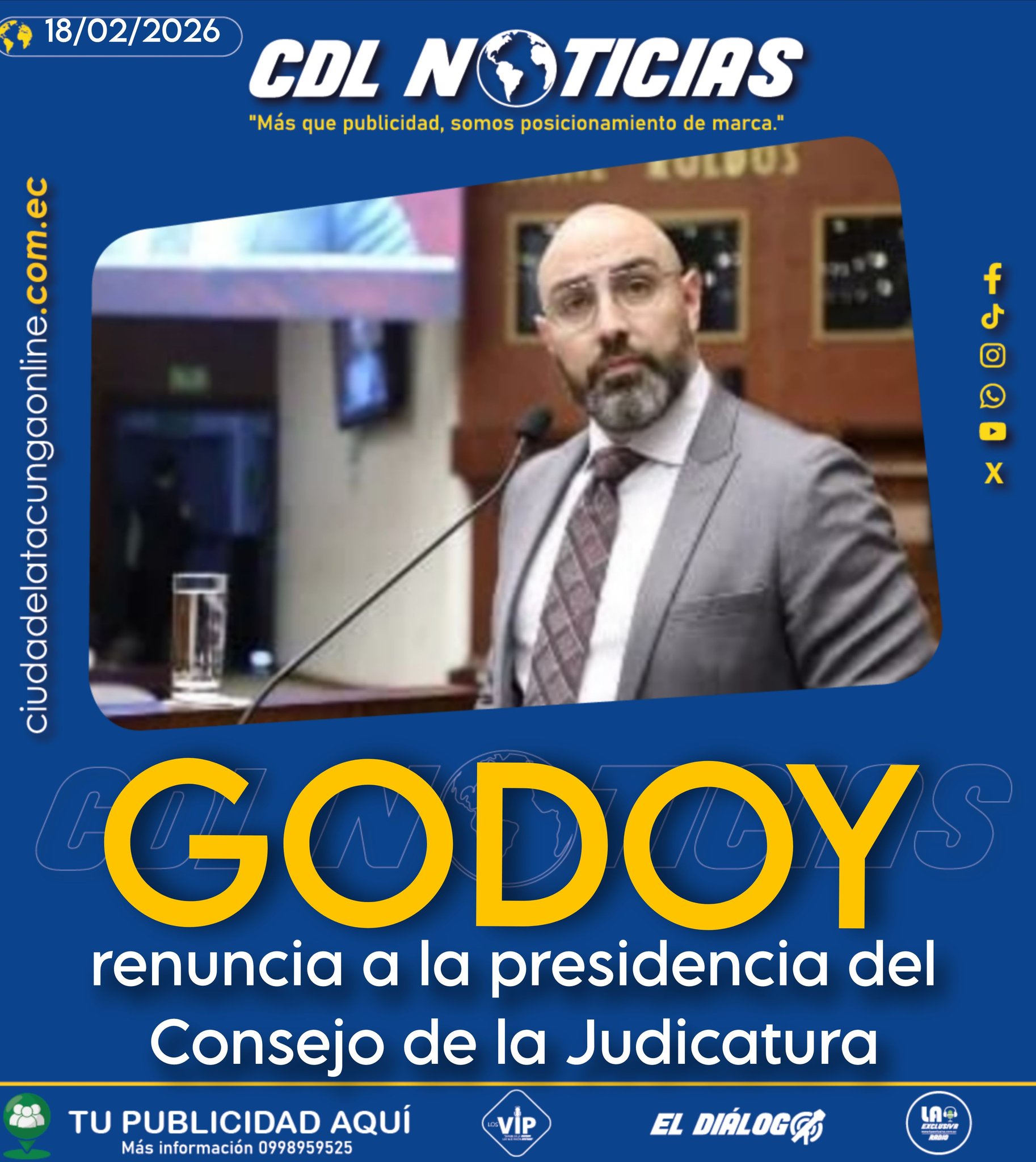 Mario Godoy renuncia a la presidencia del Consejo de la Judicatura