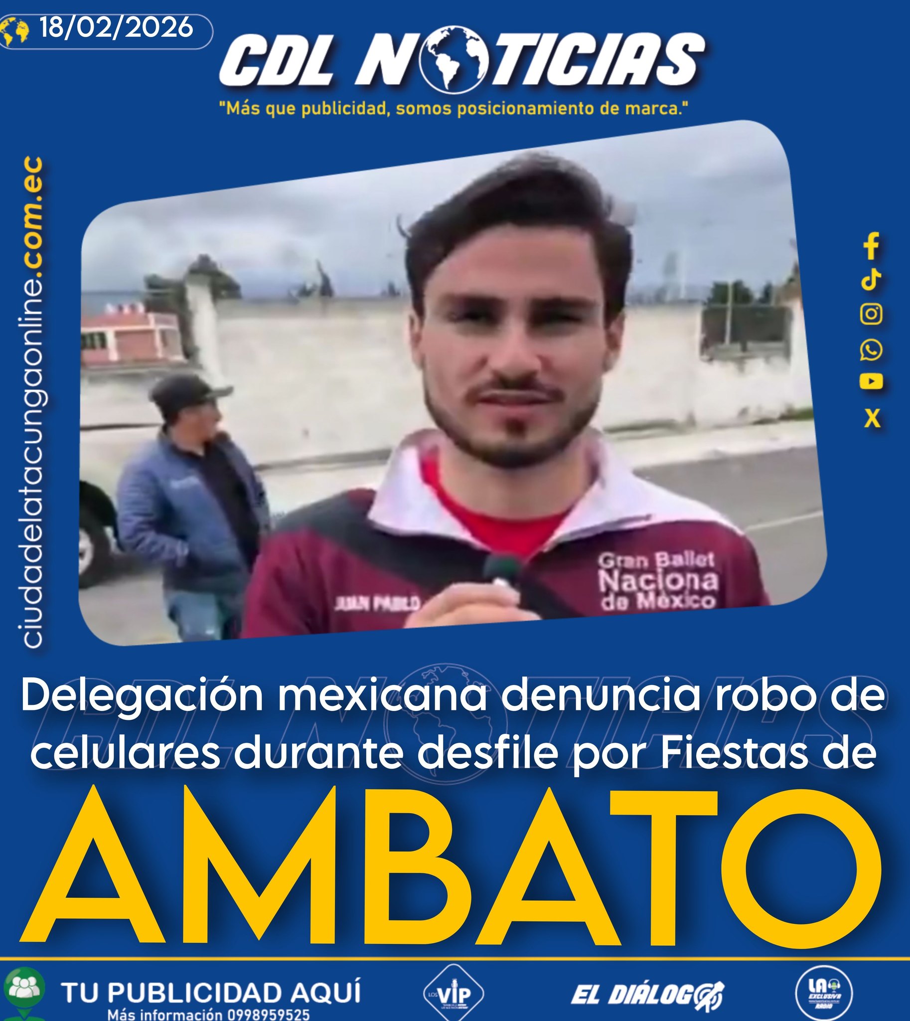 Delegación mexicana denuncia robo de celulares durante desfile por Fiestas de Ambato