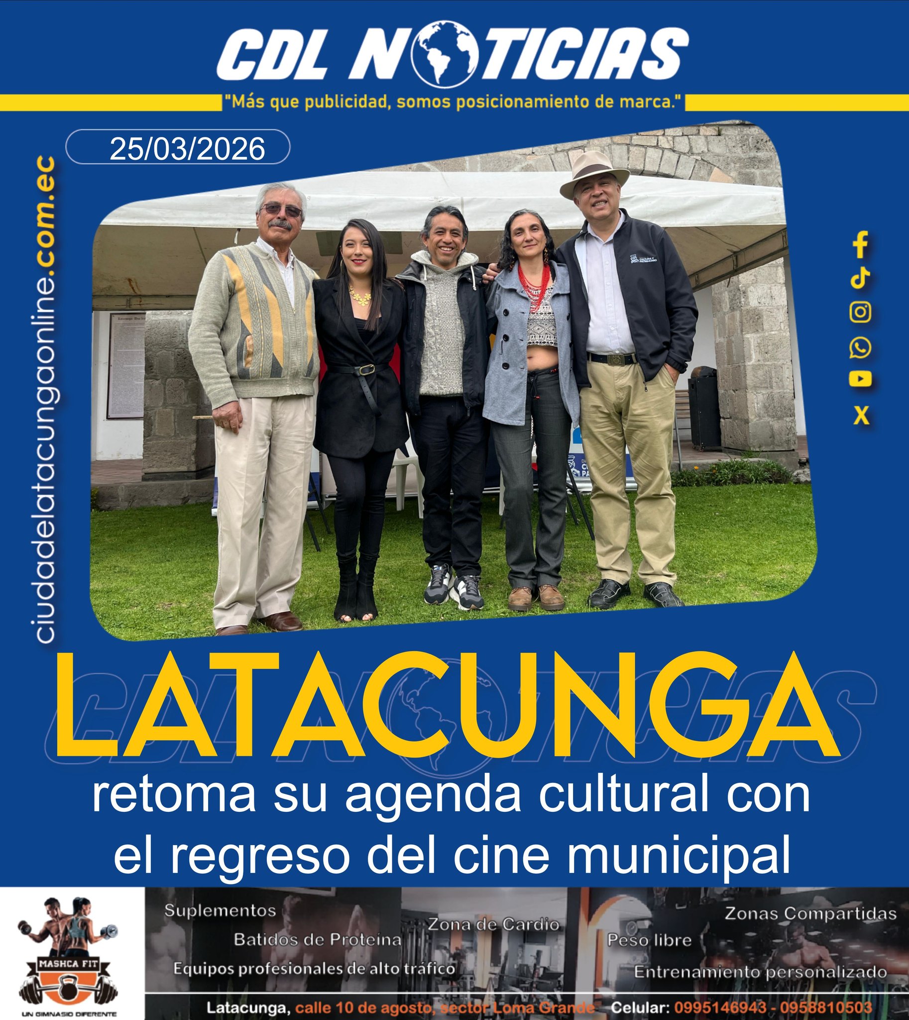 Latacunga retoma su agenda cultural con el regreso del cine municipal