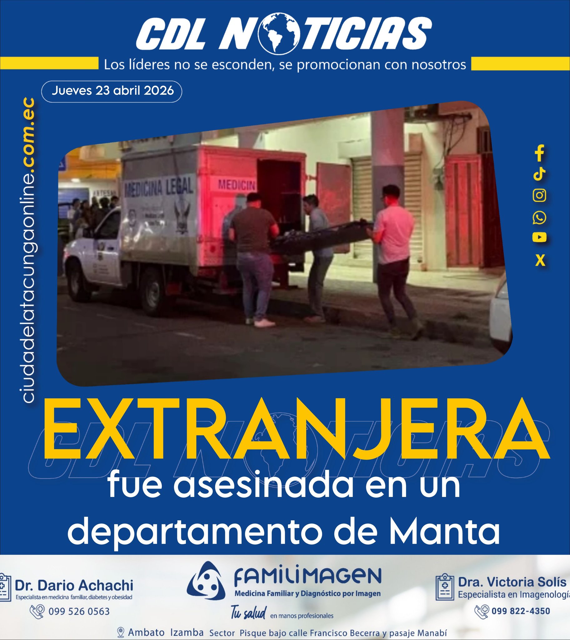Extranjera fue asesinada en un departamento de Manta