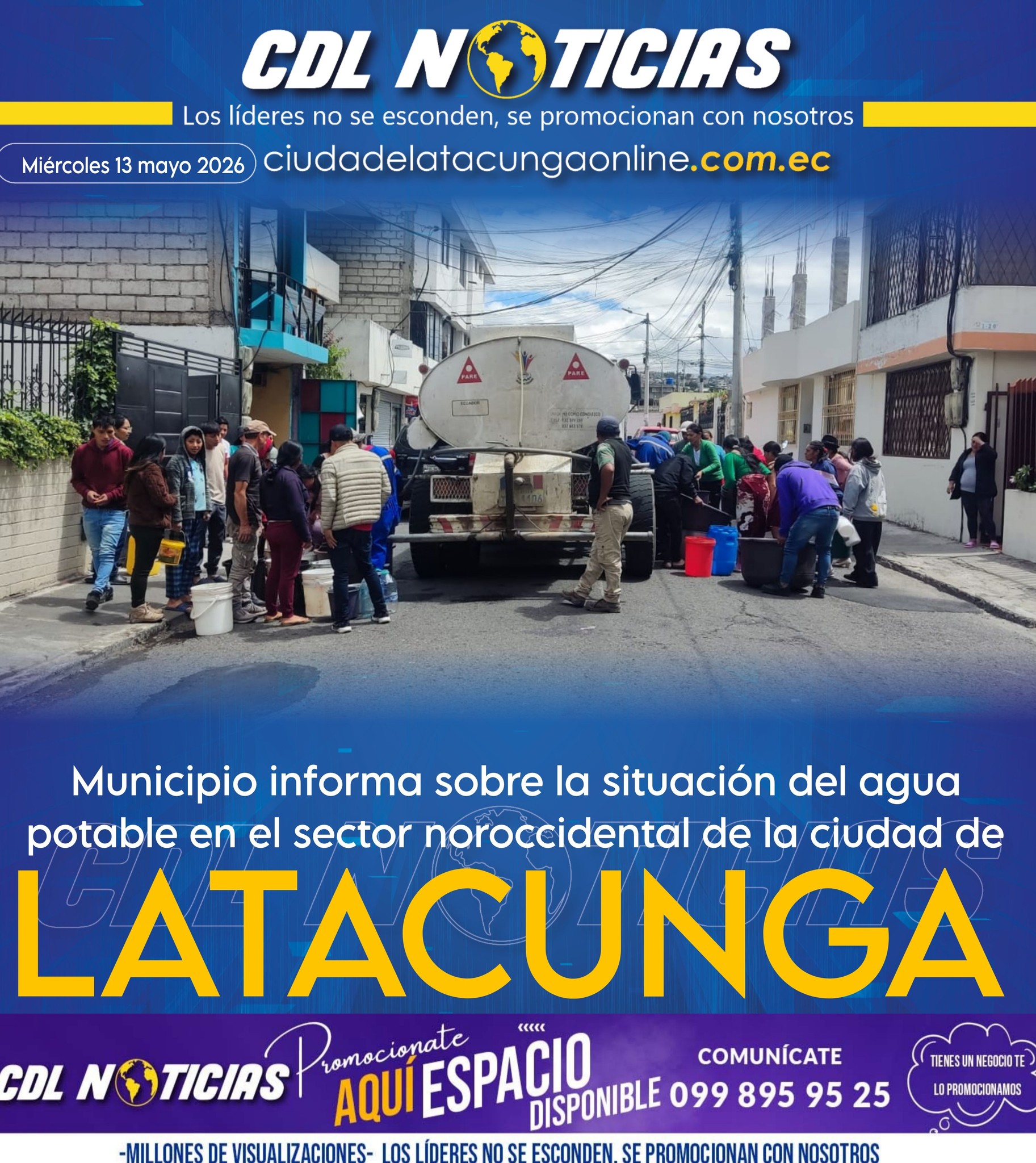 Municipio informa sobre la situación del agua potable en el sector noroccidental de la ciudad de Latacunga