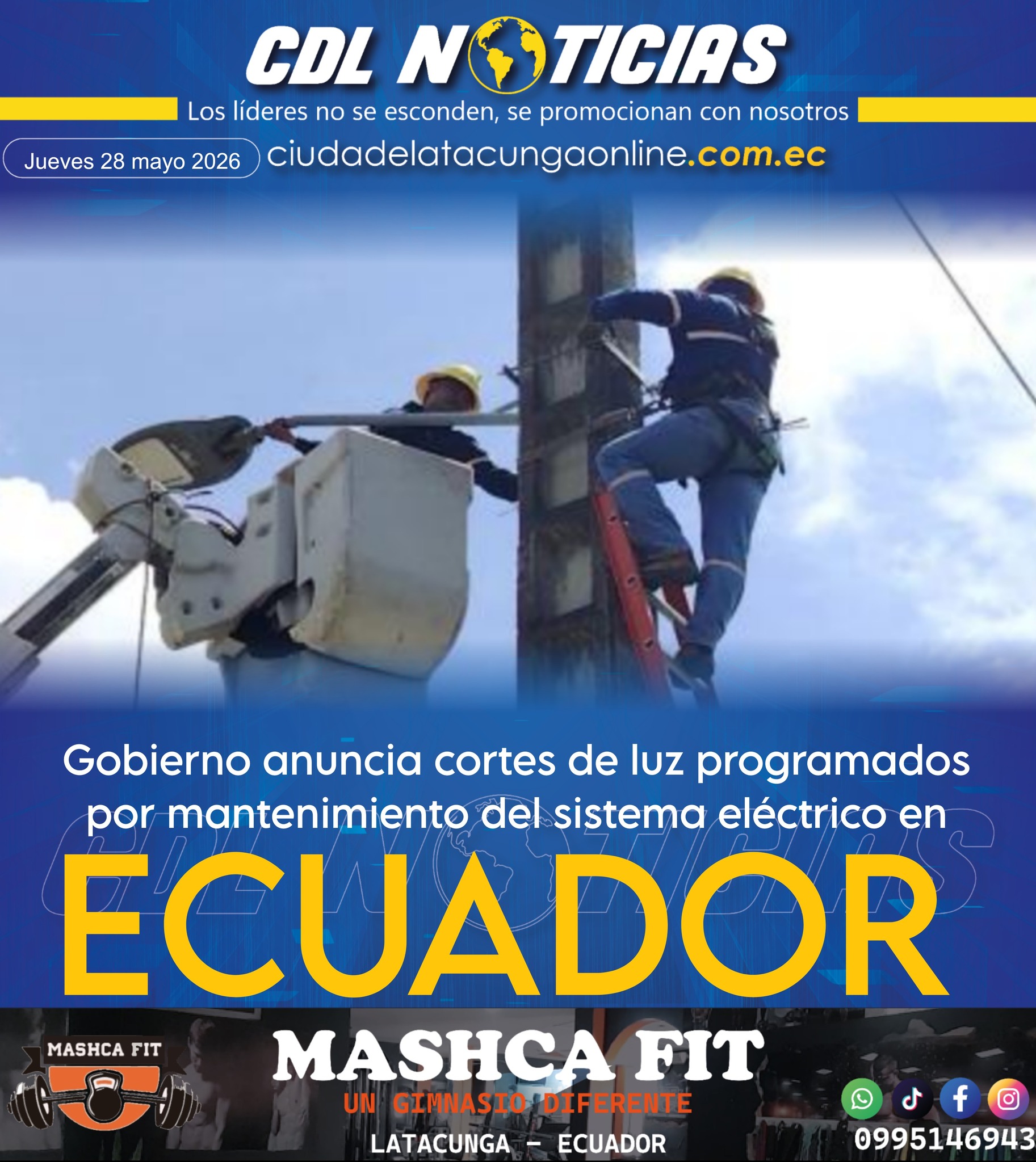 Gobierno anuncia cortes de luz programados por mantenimiento del sistema eléctrico en Ecuador