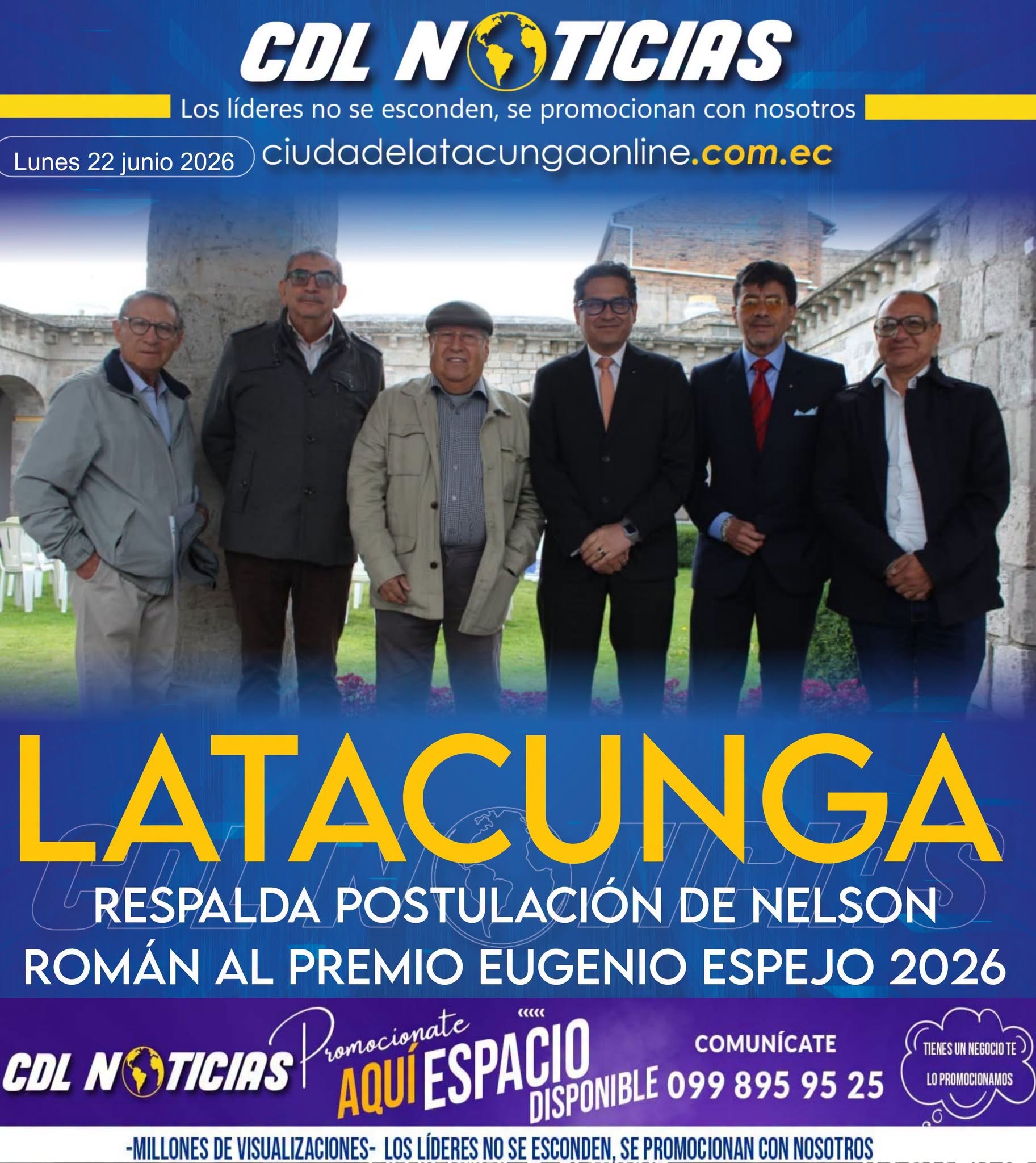 LATACUNGA RESPALDA POSTULACIÓN DE NELSON ROMÁN AL PREMIO EUGENIO ESPEJO 2026