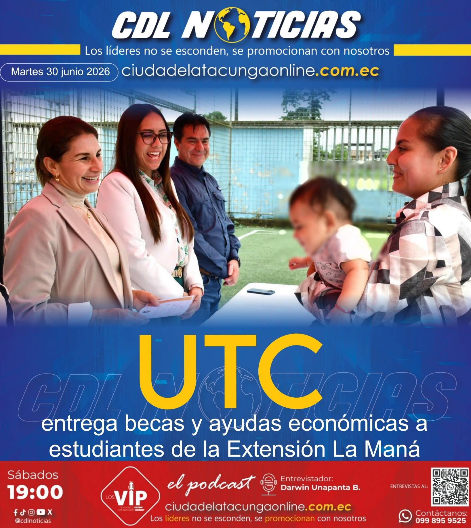 UTC entrega becas y ayudas económicas a estudiantes de la Extensión La Maná